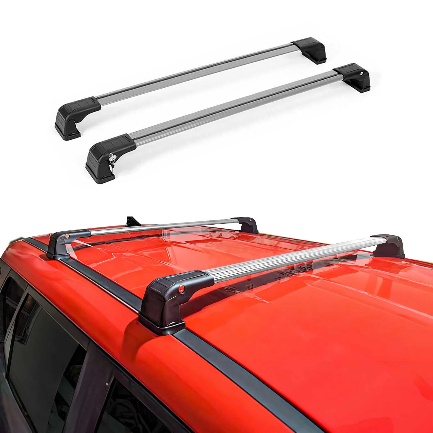 2012-2019 BMW 3 Series F30 Sedan Roof Rack Cross Bars Silver - Image 2