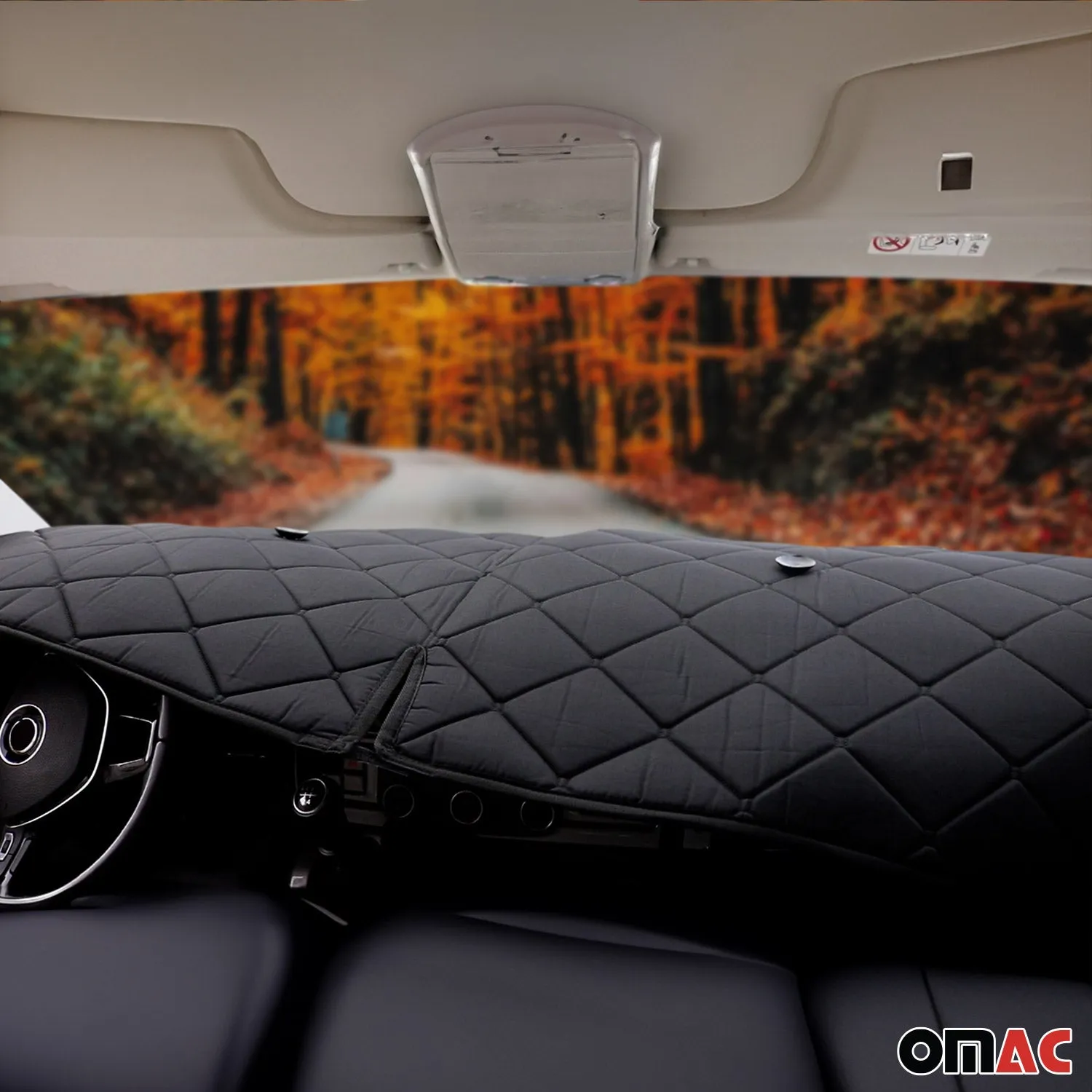 2014-2026 RAM ProMaster Thermal Windshield Sun Shade Magnetic Black 3Pcs - Image 2