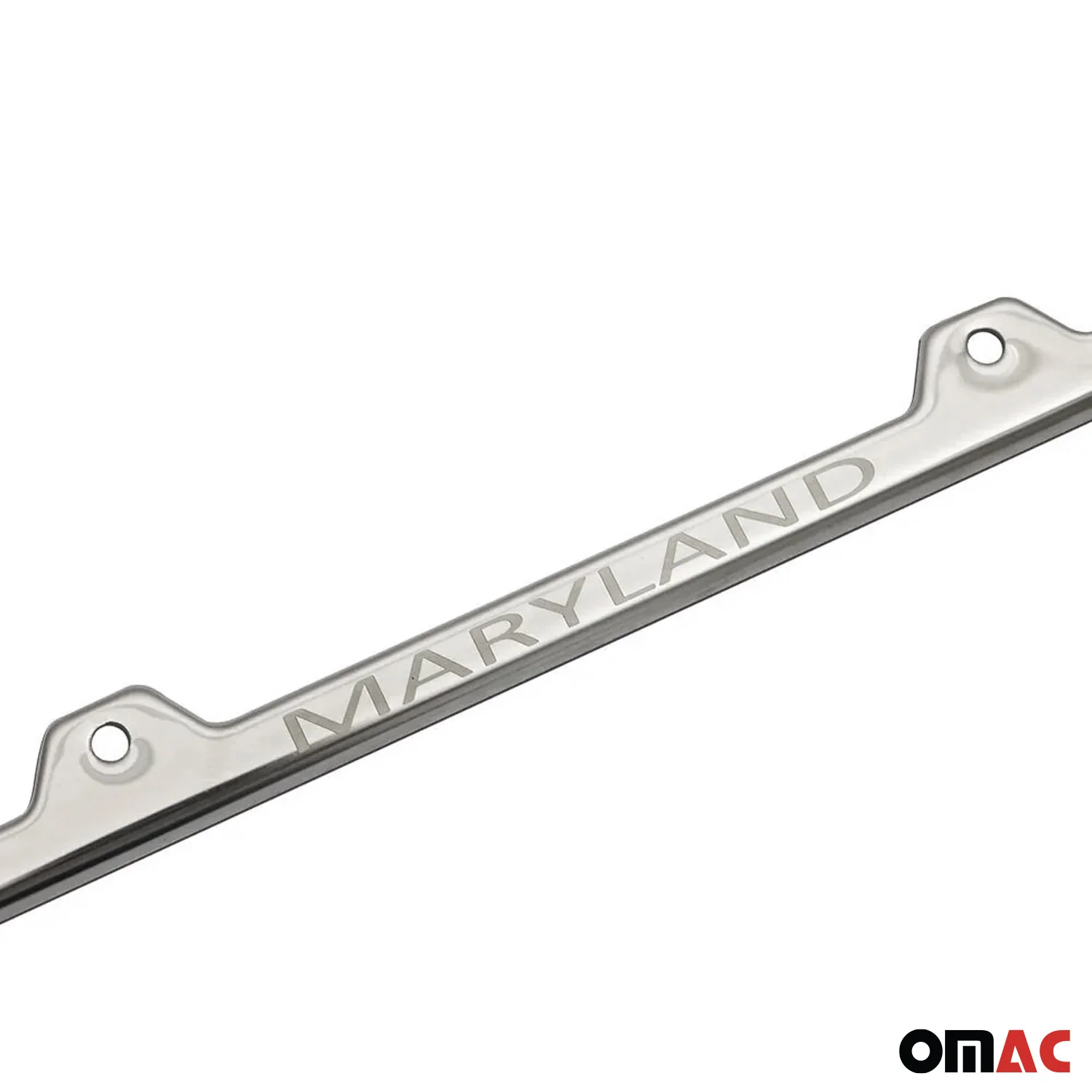 MARYLAND Print License Plate Frame Chrome Stainless Steel 2 Pcs - Image 5
