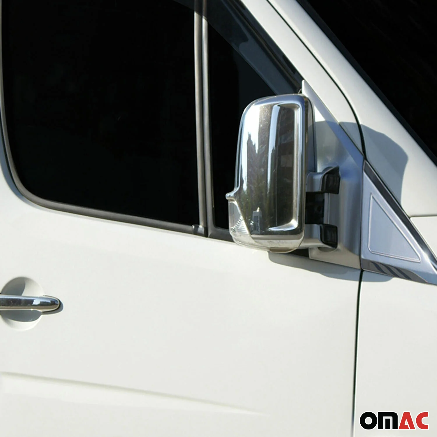 2006-2013 Mercedes Sprinter W906 Side Mirror Cover Caps Chrome Silver 2 Pcs - Image 2