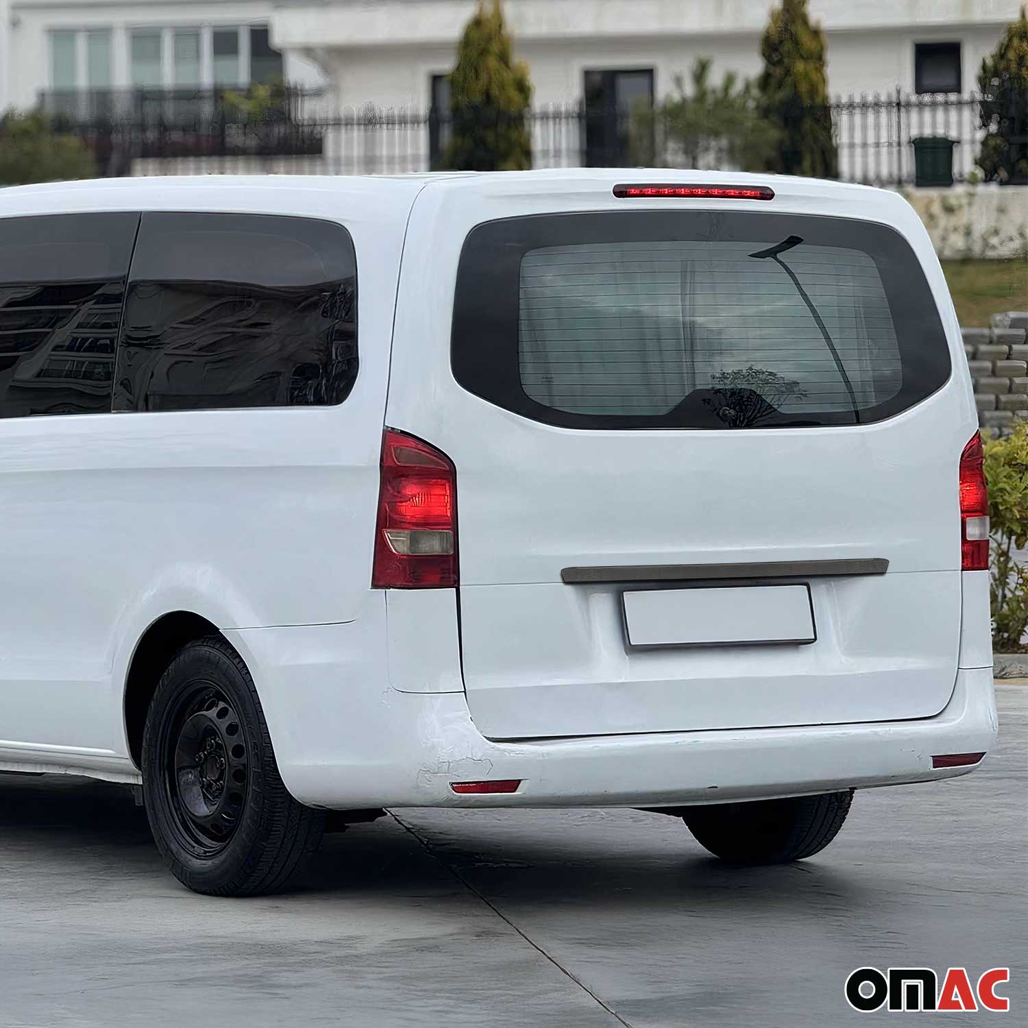 2016-2024 Mercedes Metris Rear Trunk Tailgate Door Handle Cover Stainless Steel Dark - Image 2