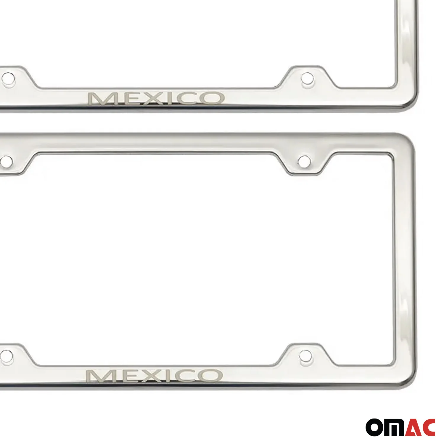 MEXICO Print License Plate Frame Chrome Stainless Steel 2 Pcs. - Image 6