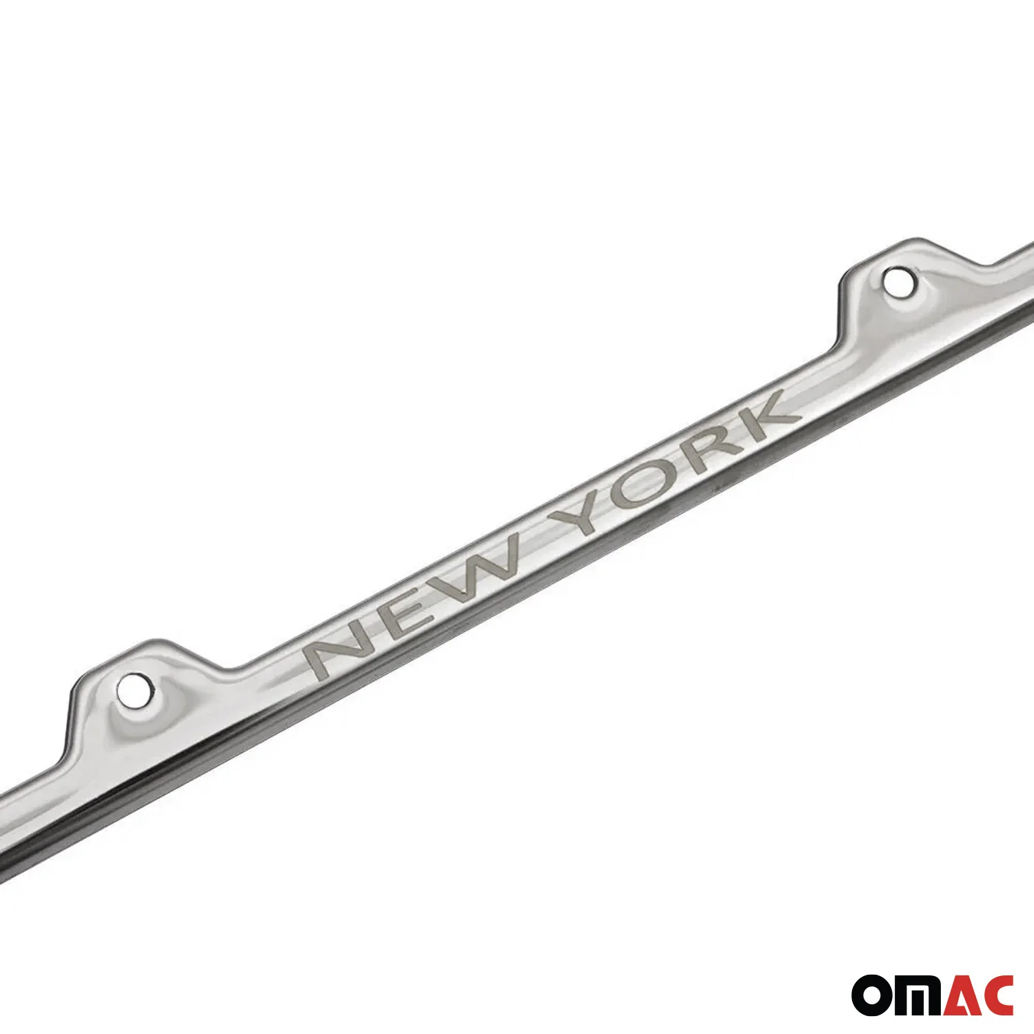 NEW YORK Print License Plate Frame Chrome Stainless Steel 2 Pcs. - Image 5