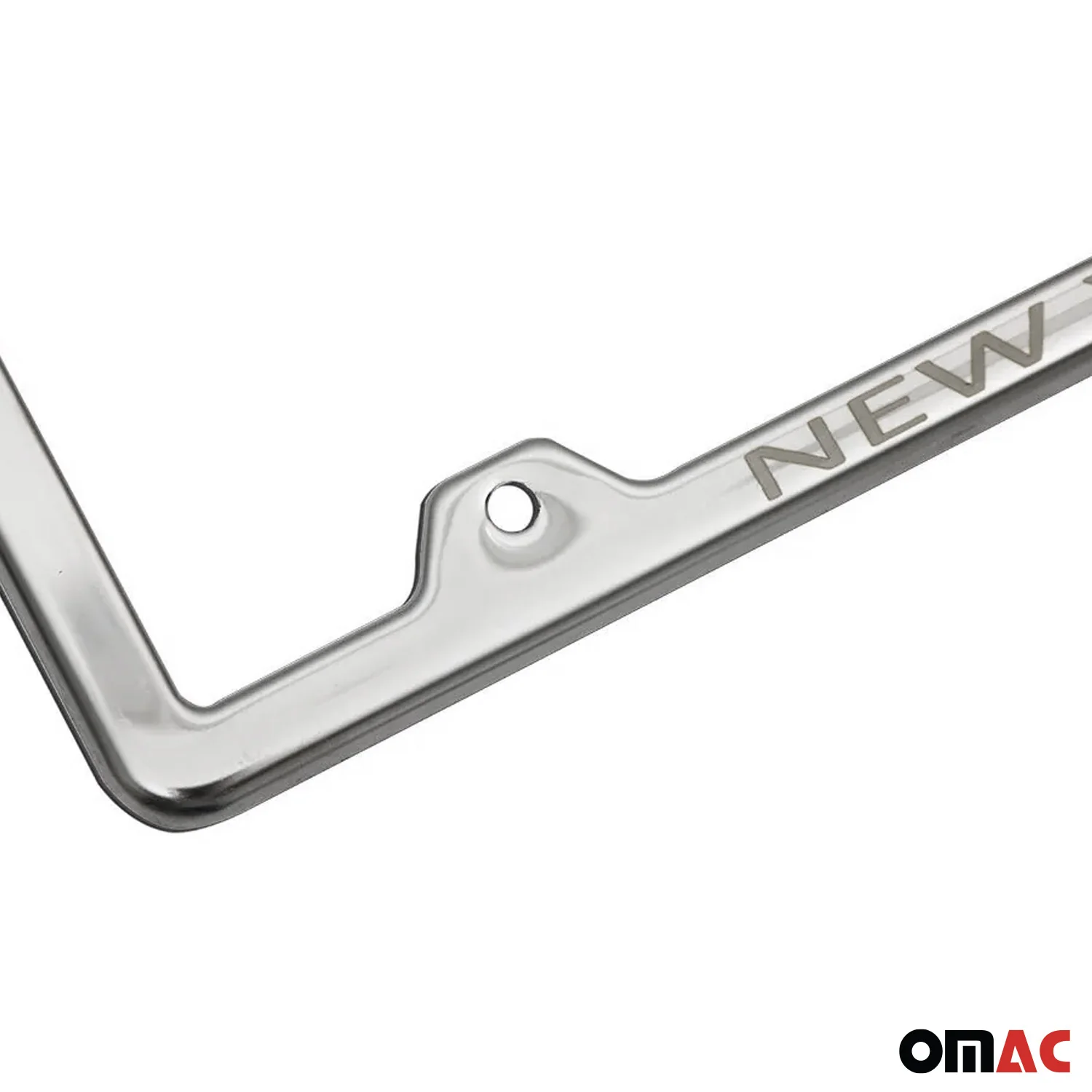 NEW YORK Print License Plate Frame Chrome Stainless Steel 2 Pcs. - Image 7