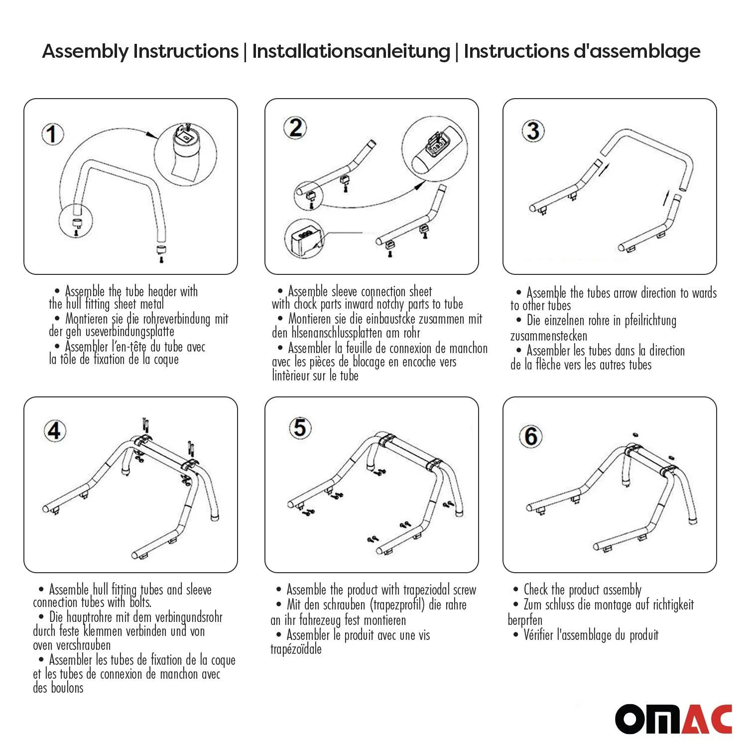 2010-2020 VW Amarok Crew Cab Sport Bar Truck Bed Chase Roll Bar Stainless Steel - Image 4
