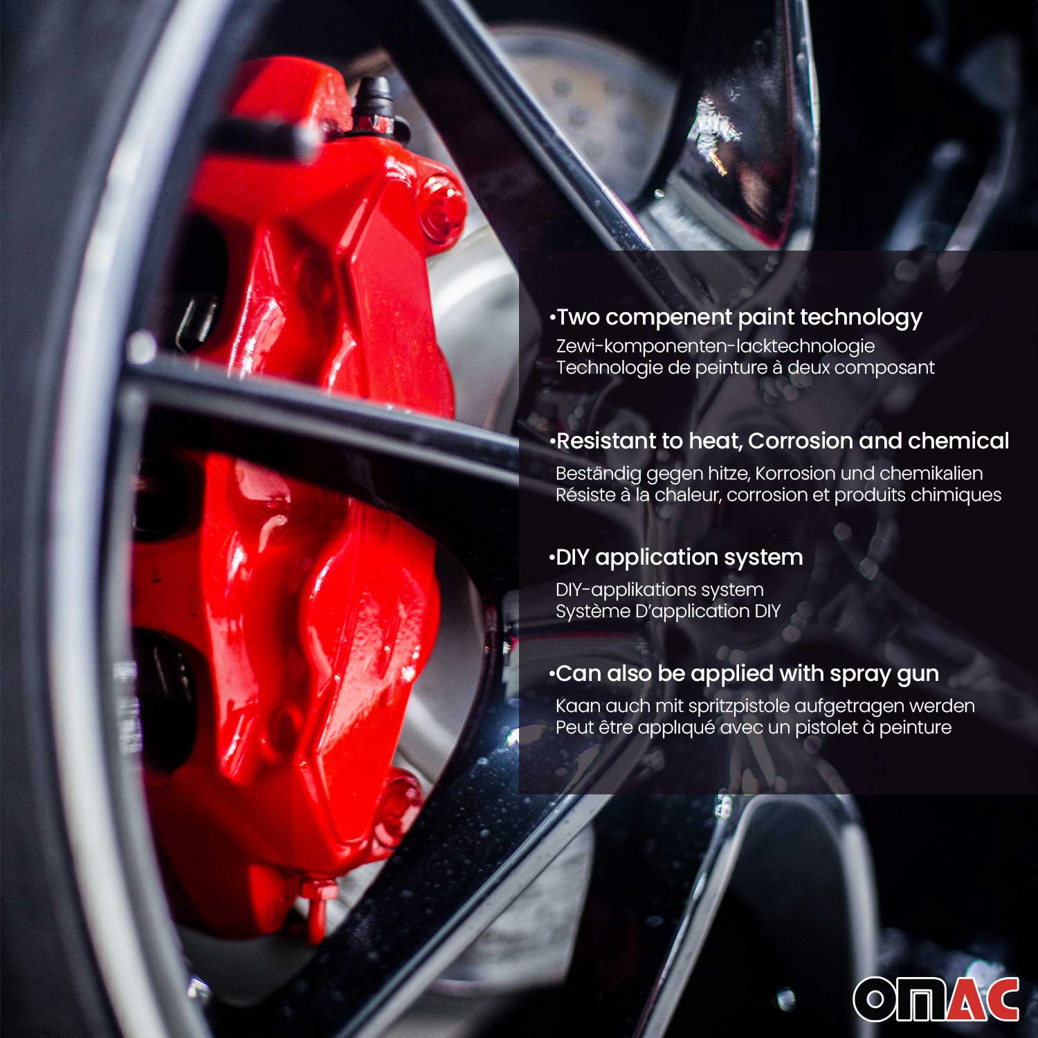 OMAC Brake Caliper Epoxy Based Car Paint Kit Arizona Orange Glossy High-Temp - Image 7