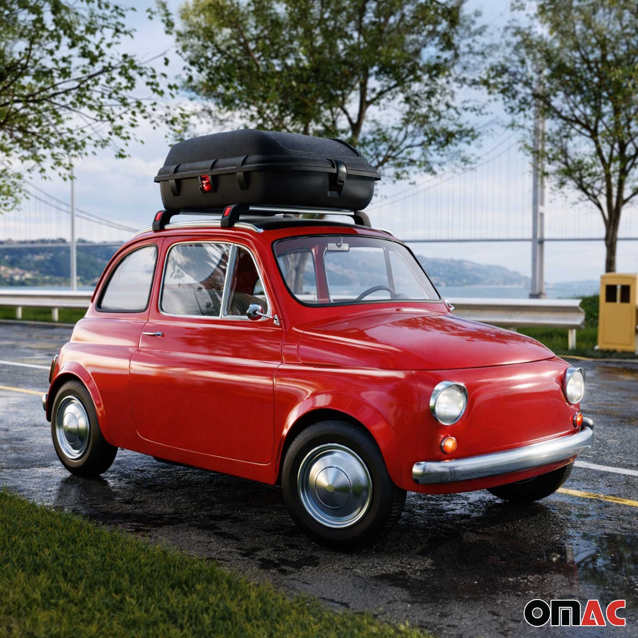 OMAC Car Rooftop Cargo Box Luggage Carrier 9.5 Cubic Feet Carbon Fiber Textured - Image 7