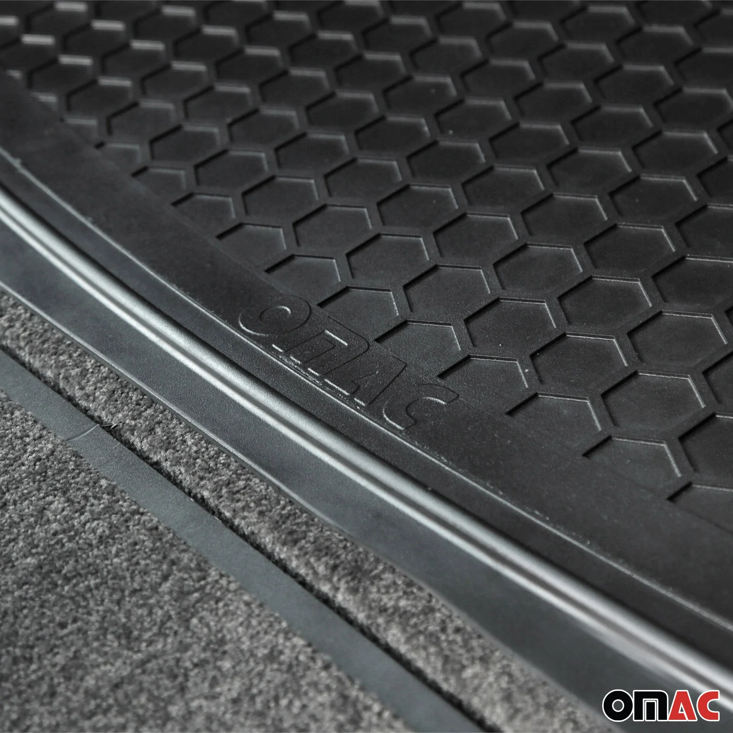OMAC Car Rubber Cargo Trunk Liner Black Heavy Duty Set Universal - Image 8