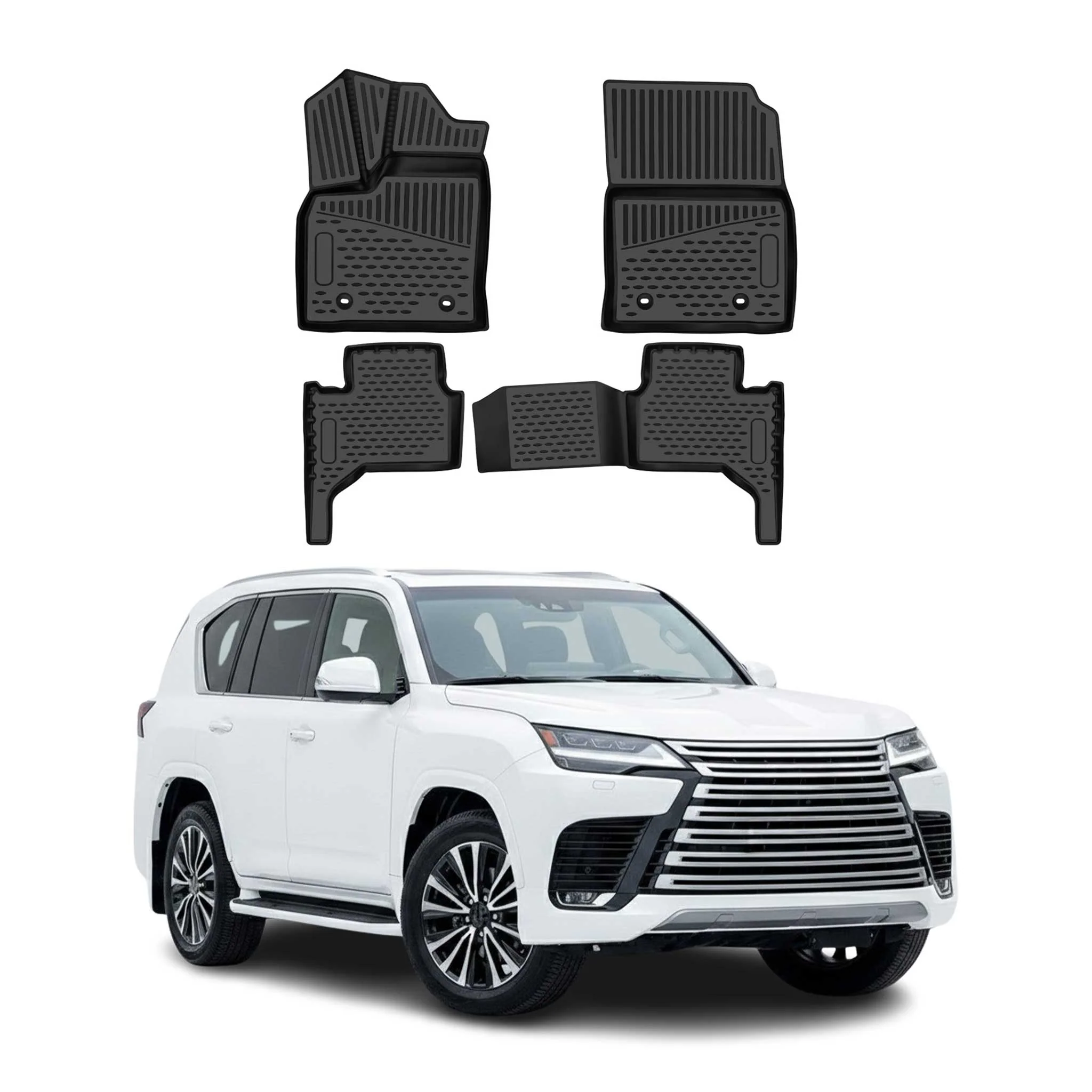 OMAC Floor Mats Liner for Lexus LX600 2022-2026 5 Seats Rubber TPE Black