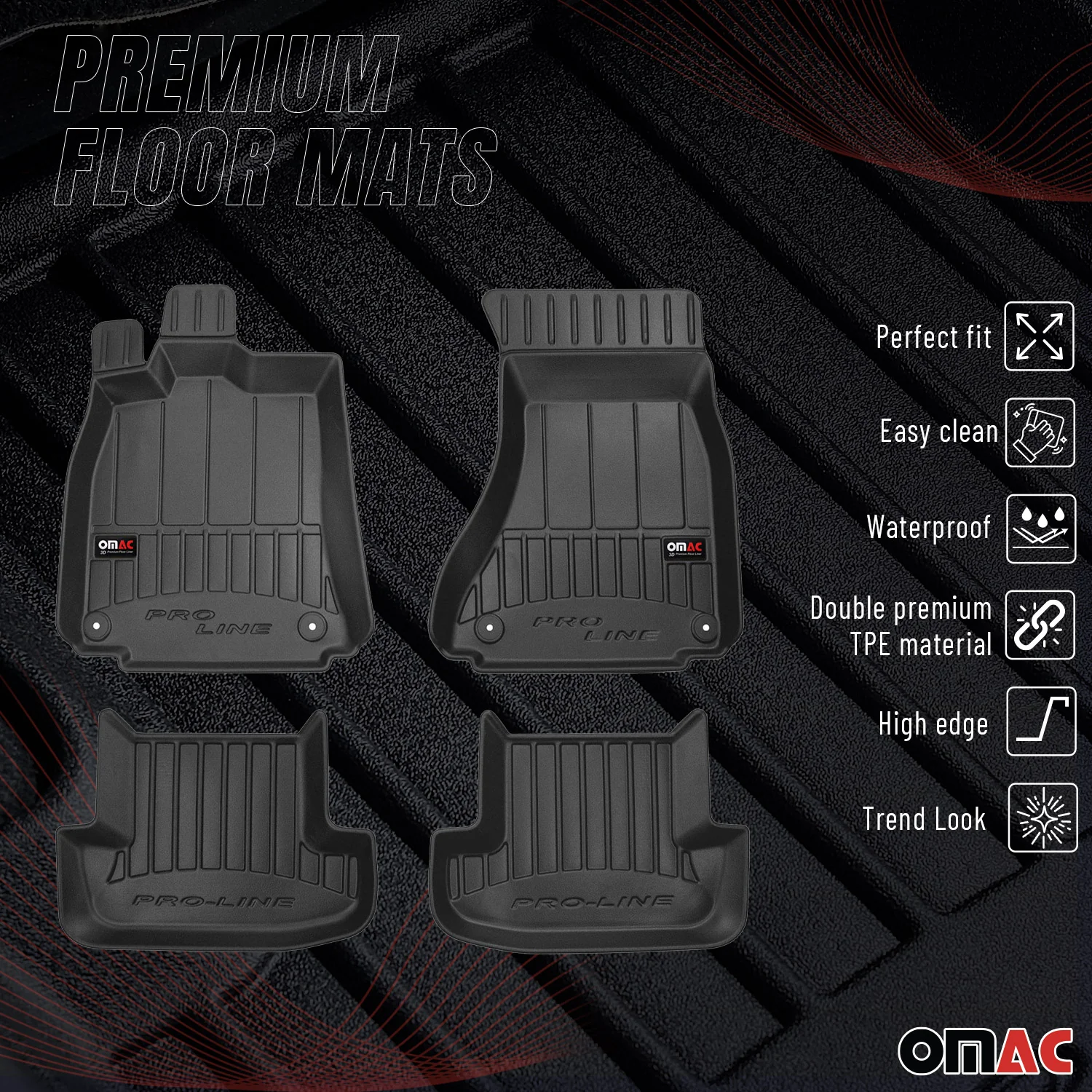 2008-2016 Audi A5 Coupe Cabrio Premium Floor Mats Liners Full Set All Weather Heavy Duty - Image 2