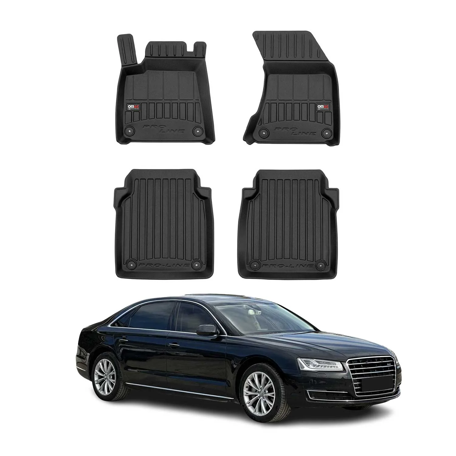 2010-2017 Audi A8 Long Version Premium Floor Mats Liners Full Set All Weather Heavy Duty