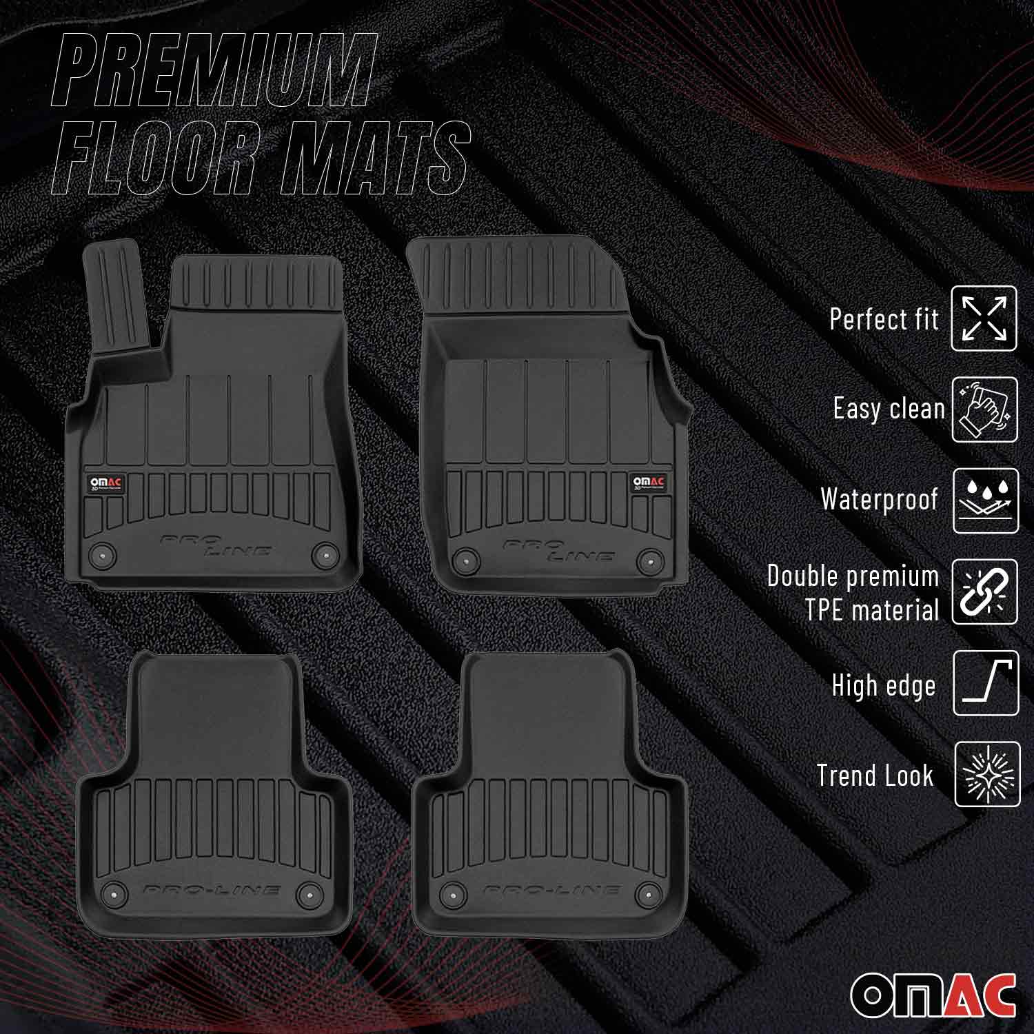 2017-2026 Audi Q7 Q8 Premium Floor Mats Liners Full Set All Weather Heavy Duty - Image 2