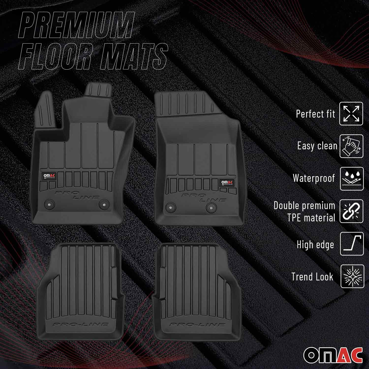 2017-2026 Jeep Compass Premium Floor Mats Liners Full Set All Weather Heavy Duty - Image 2