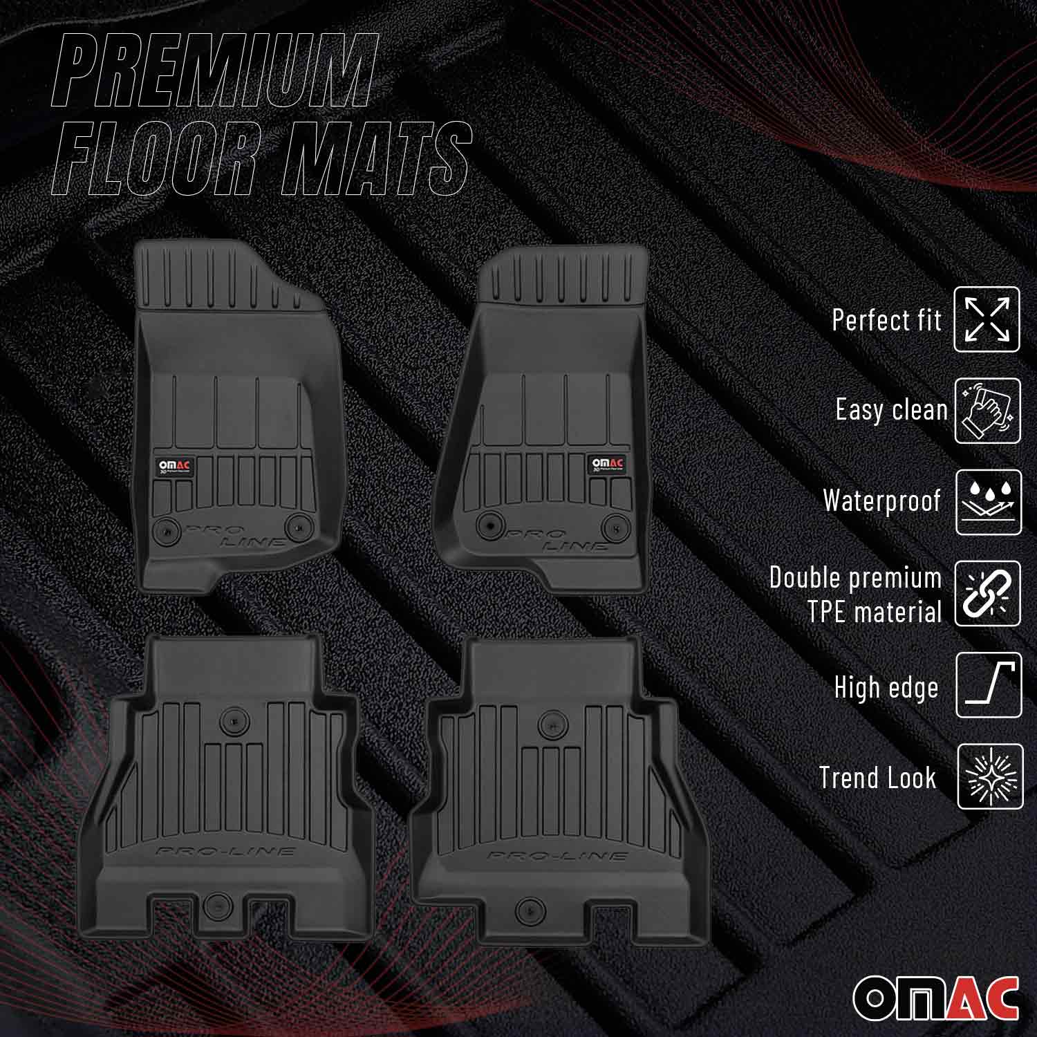 2018-2022 Jeep Wrangler Premium Floor Mats Liners Full Set All Weather Heavy Duty - Image 2