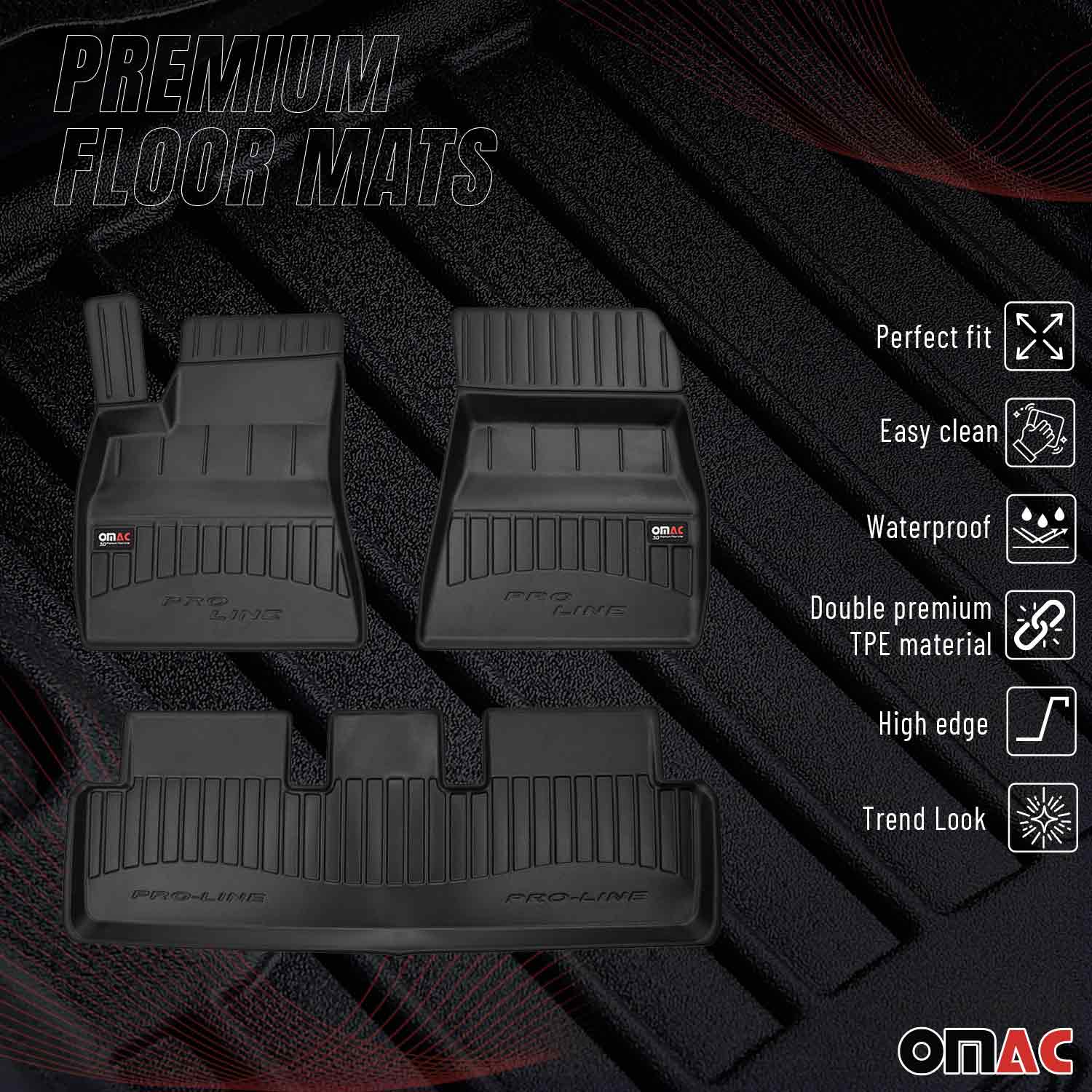 2017-2024 Tesla Model 3 Premium Floor Mats Liners Full Set All Weather Heavy Duty - Image 2