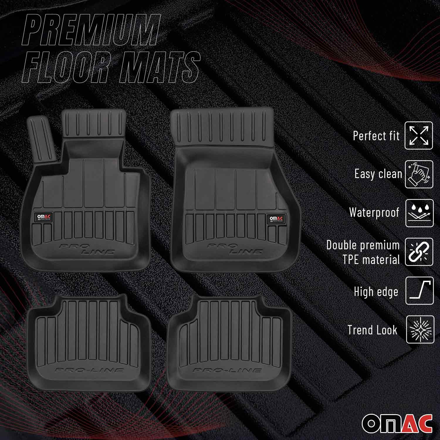 2018-2023 BMW X2 F39 Premium Floor Mats Liners Full Set All Weather Heavy Duty Black - Image 2