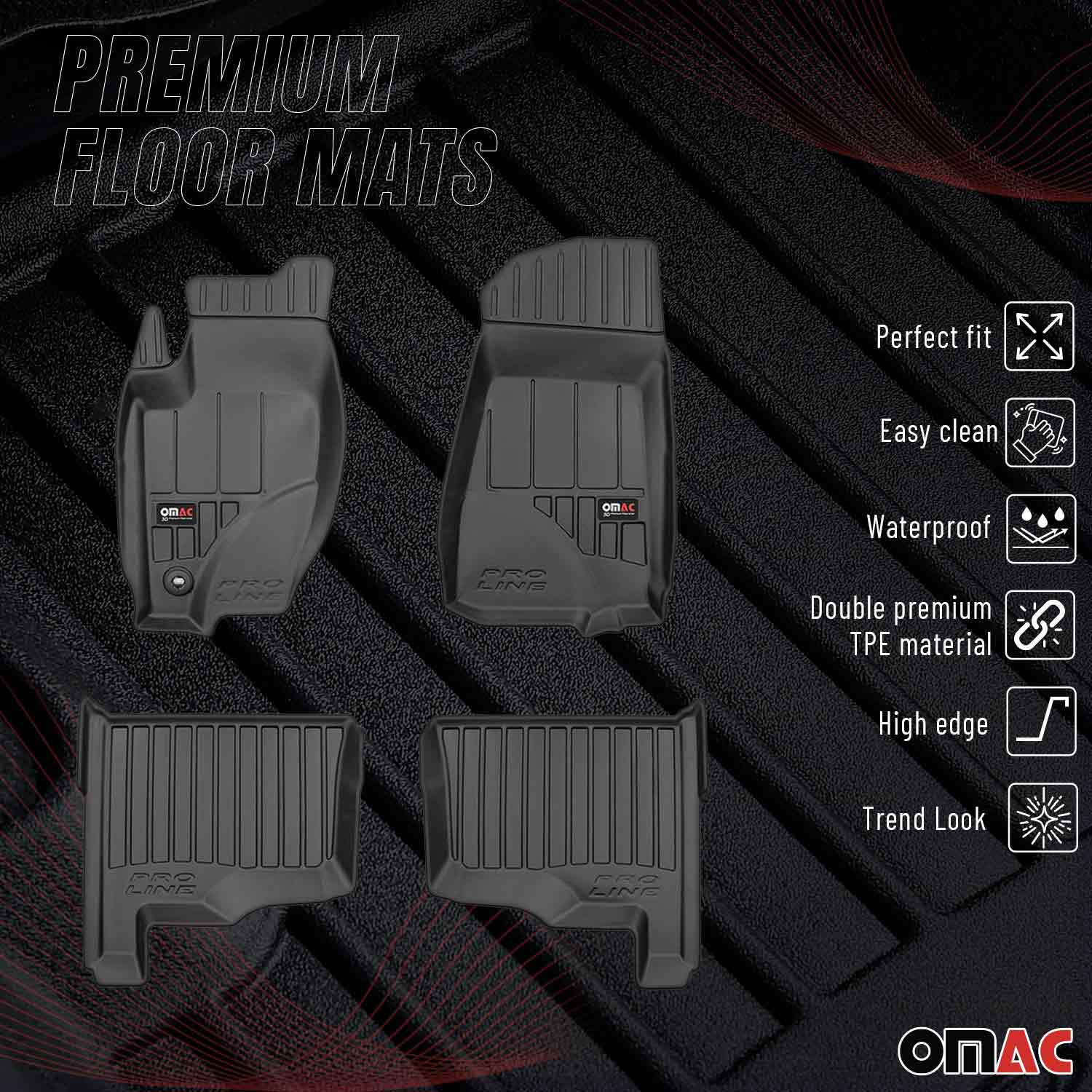 2005-2010 Jeep Grand Cherokee Premium Floor Mats Liners Full Set All Weather Heavy Duty - Image 2