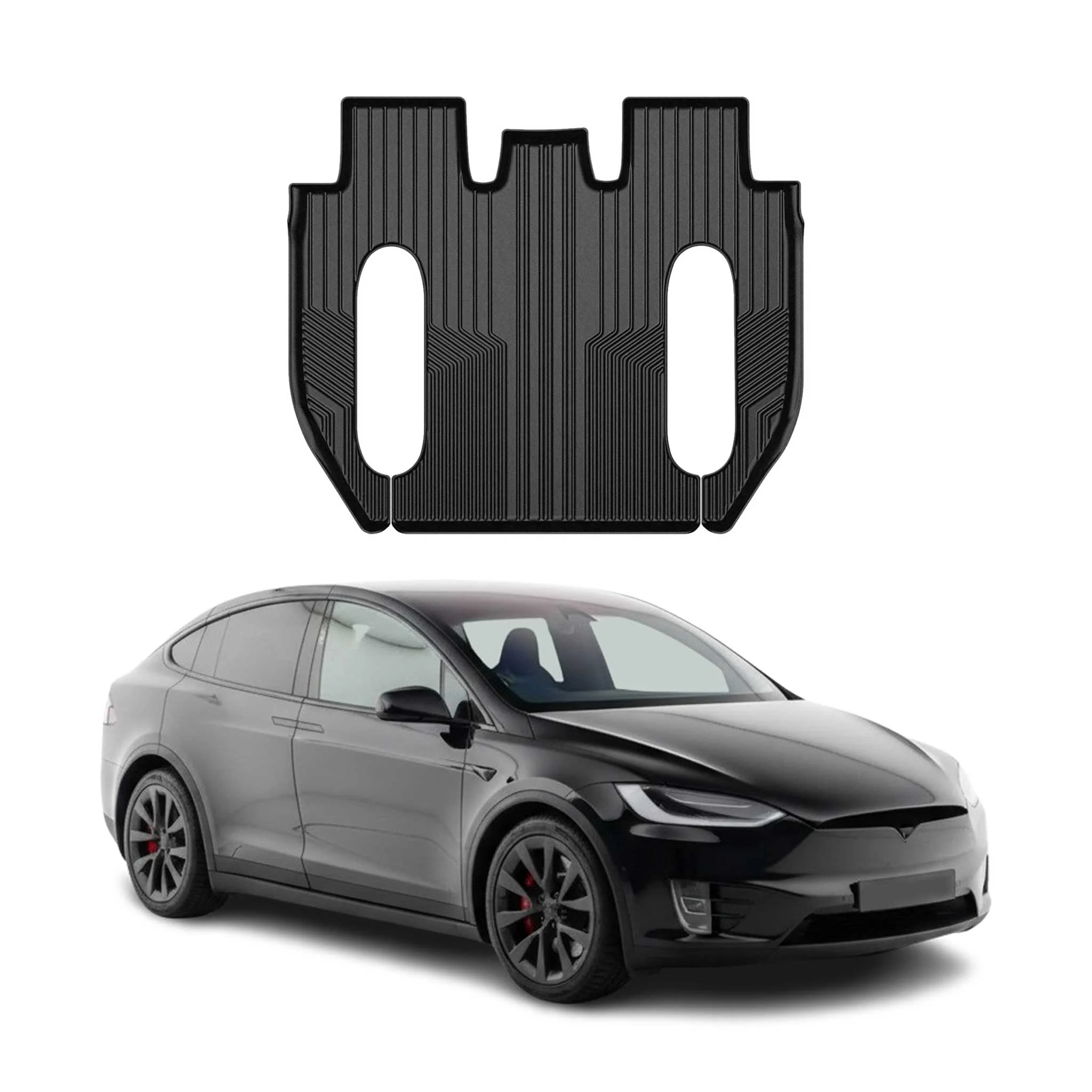 2022-2024 Tesla X Premium Floor Mats Liners Second Row Rear Black