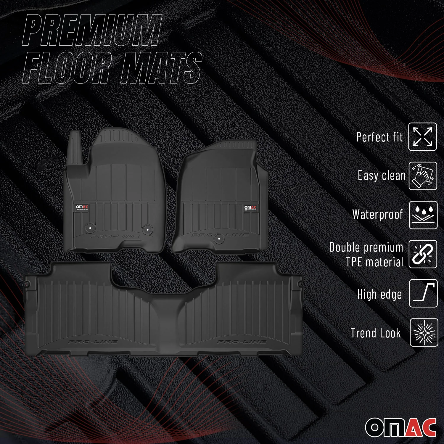 2021-2026 Chevrolet Tahoe Suburban OMAC Premium Floor Mats - Image 2