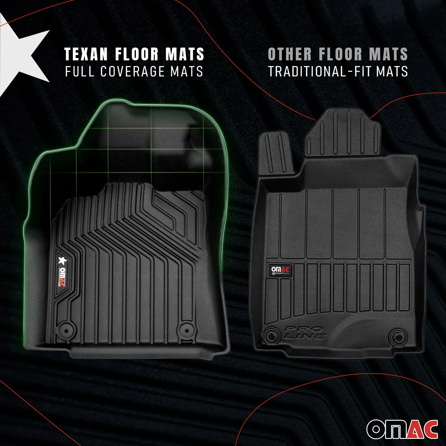 2009-2014 Ford F-150 Crewcab Premium Floor Mats Liners First and Second Row Set Black - Image 3