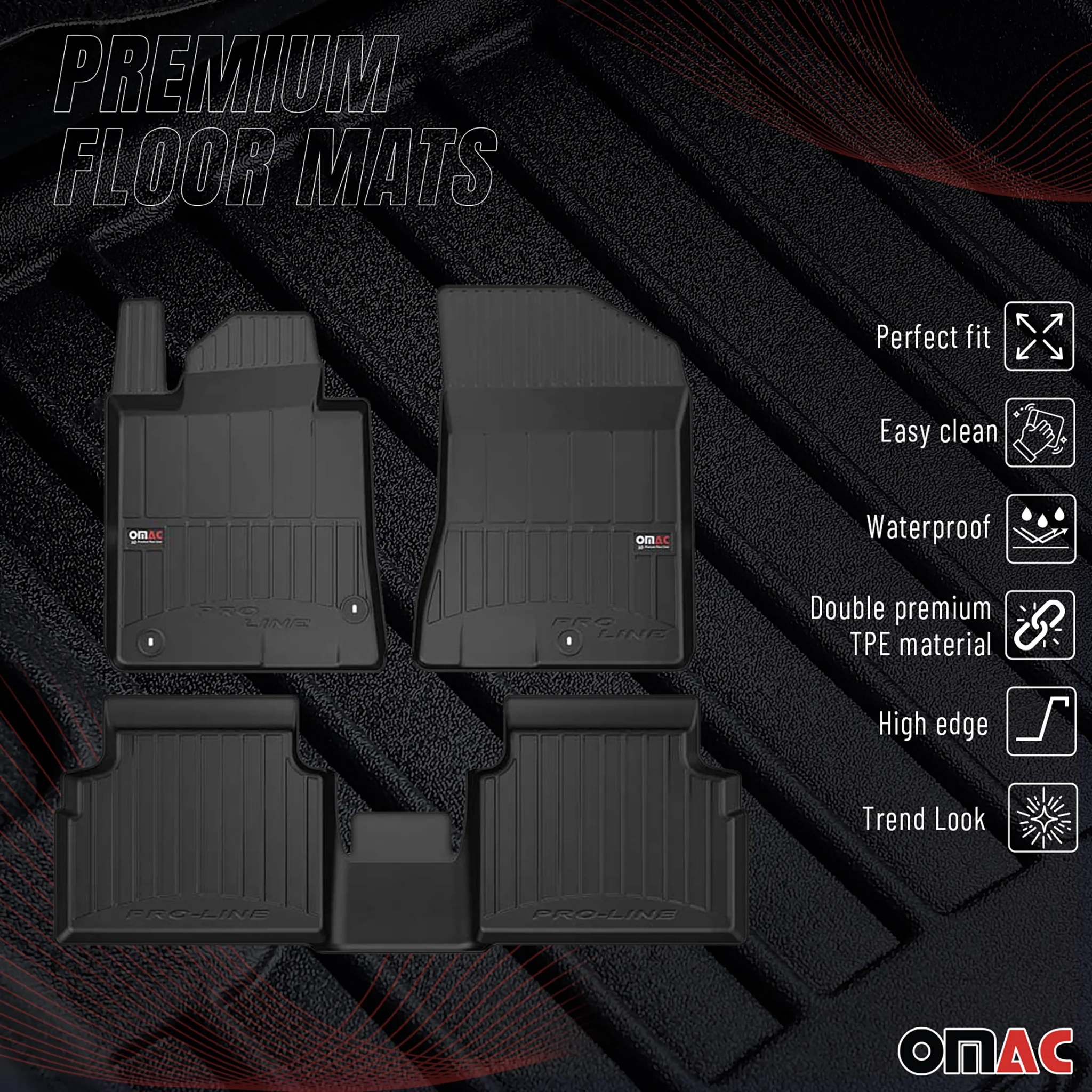 2021-2026 Hyundai Sonata 2020-2026 / Kia K5 Premium Floor Mats Liners Full Set All Weather Heavy Duty - Image 2