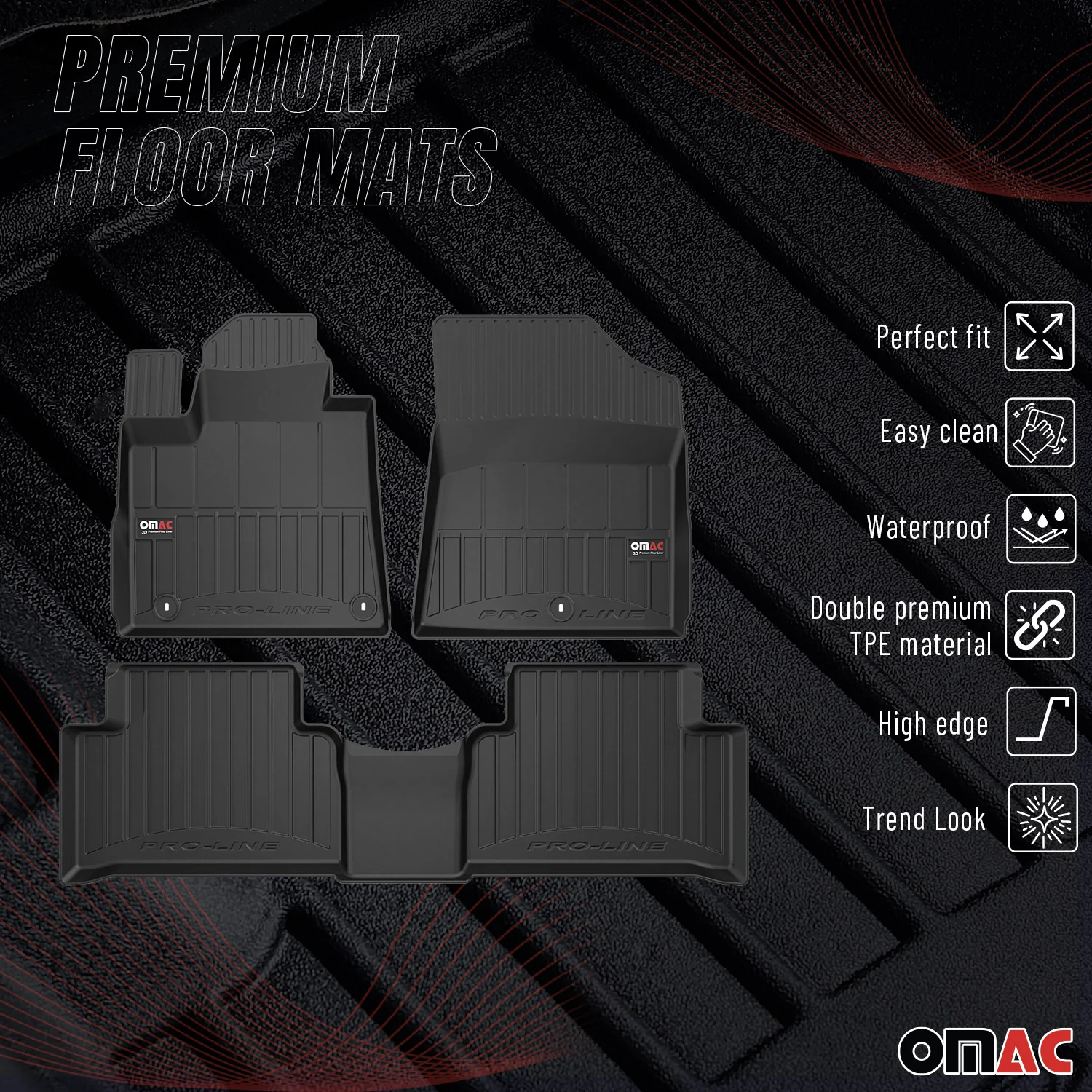 2021-2026 Kia Sorento Premium Floor Mats Liners Full Set All Weather Heavy Duty - Image 2