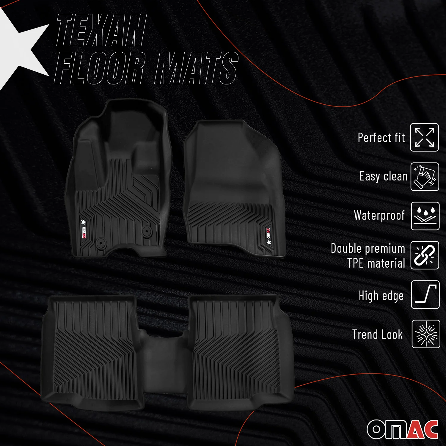 2011-2015 Ford Explorer Premium Floor Mats Liners First and Second Row Set Black - Image 2