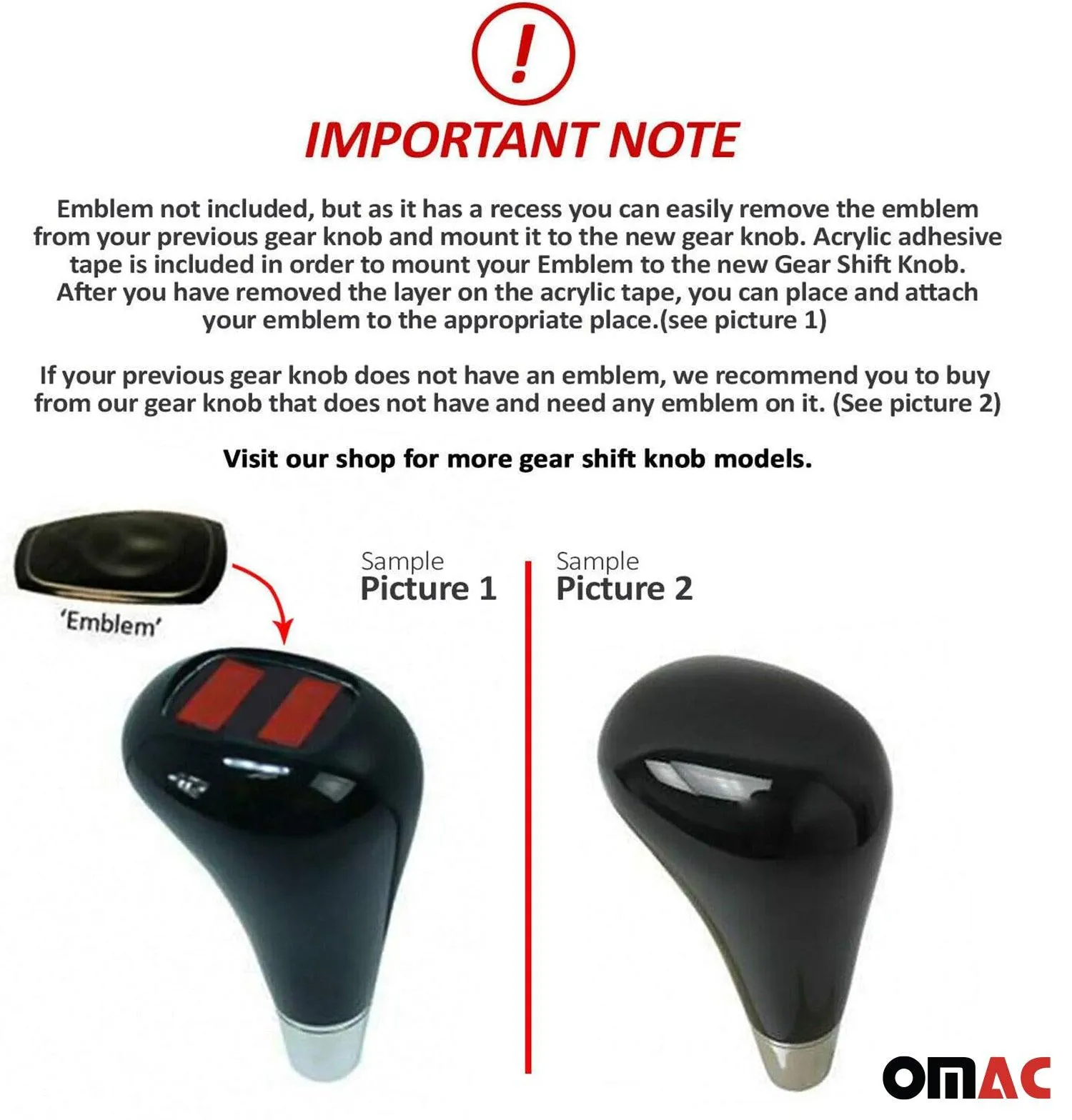 Mercedes E Class W210 W211 W220 Gear Shift Knob Handle Black Without Emblem - Image 2