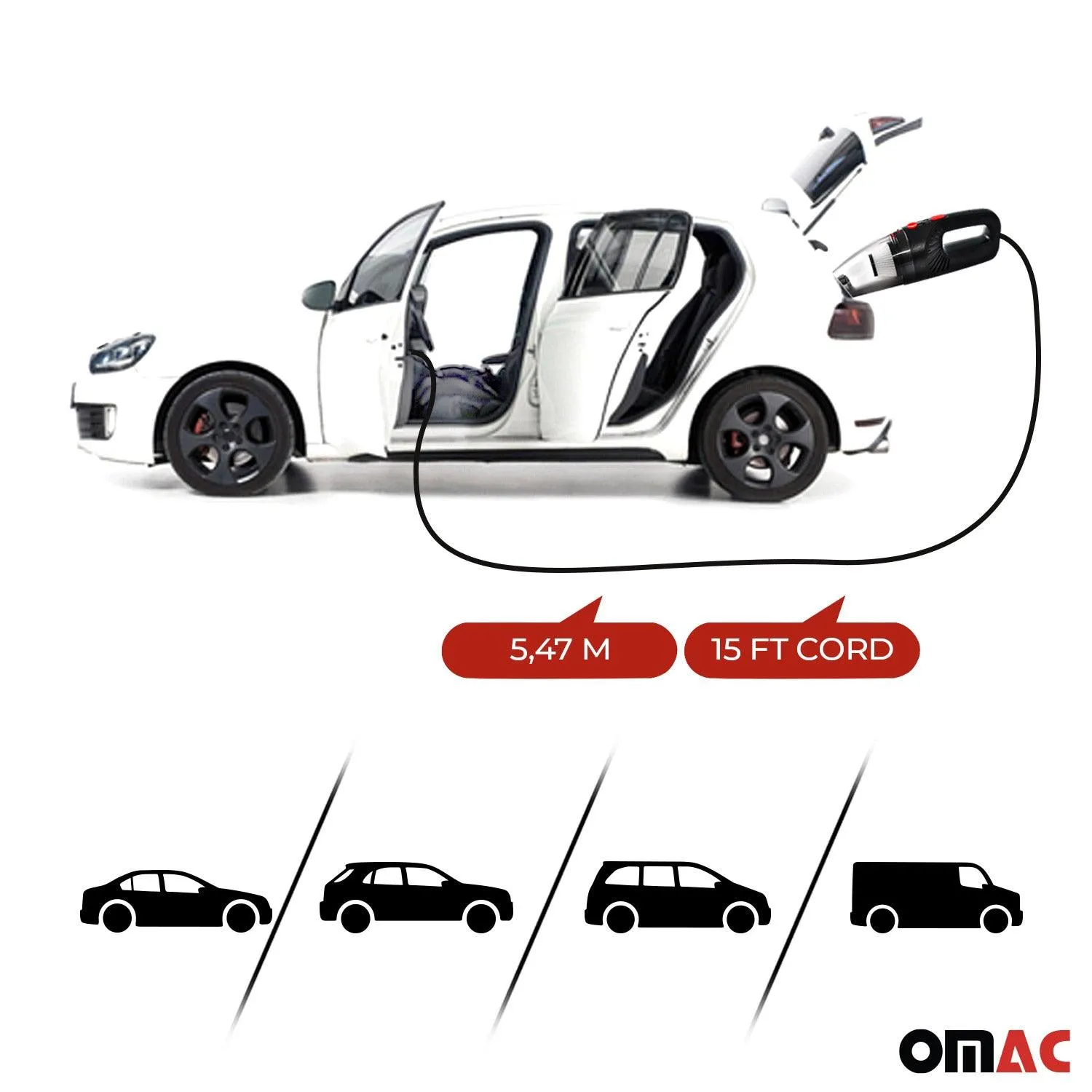 Car Vacuum Cleaner Portable Strong Wet & Dry Powerful Suction Handheld - Image 4