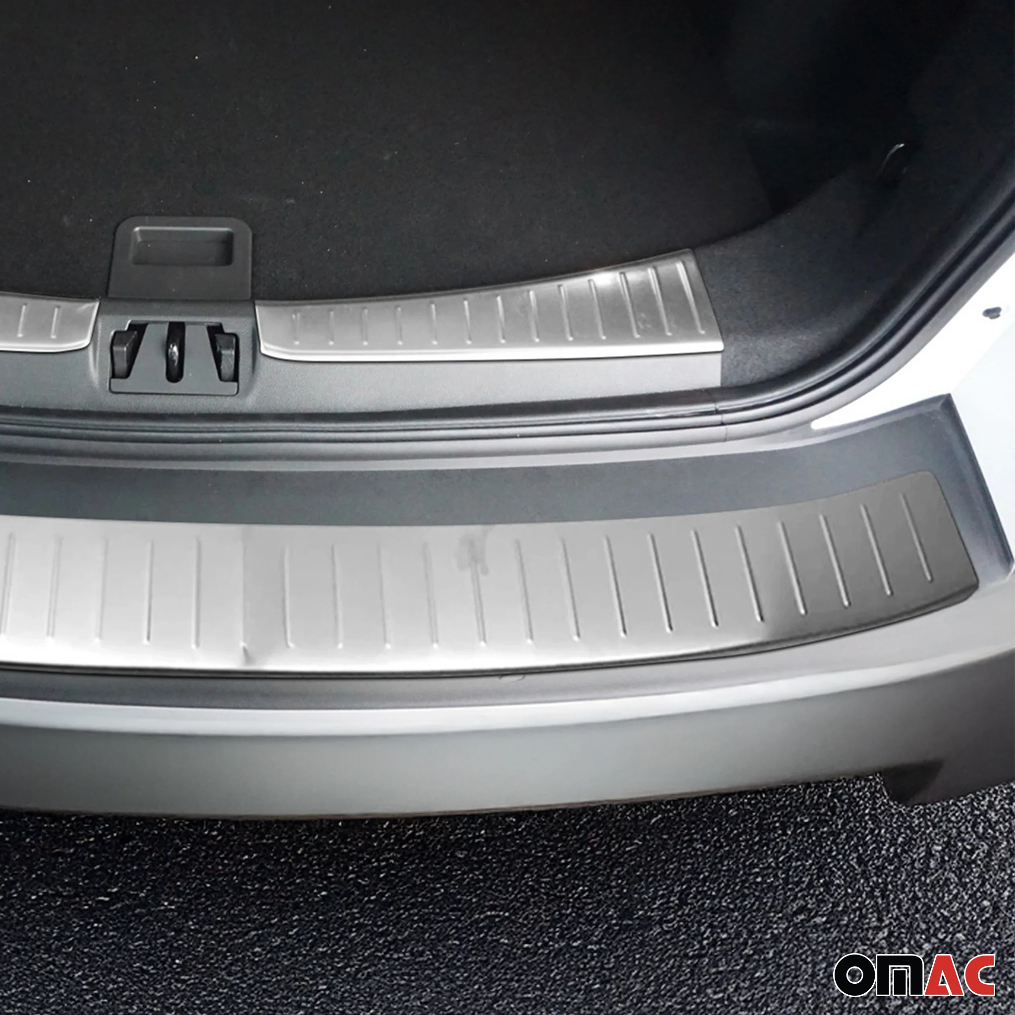 Rear Bumper Guard & Trunk Sill Cover Set for Ford Escape 2017-19 FL Brushed 3Pcs - Image 2