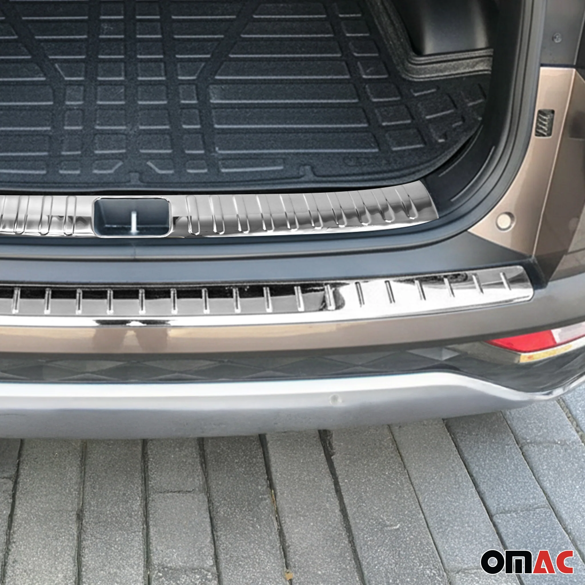 Rear Bumper Guard & Trunk Sill Cover Set for Hyundai Tucson III 2016-18 S.Steel - Image 2
