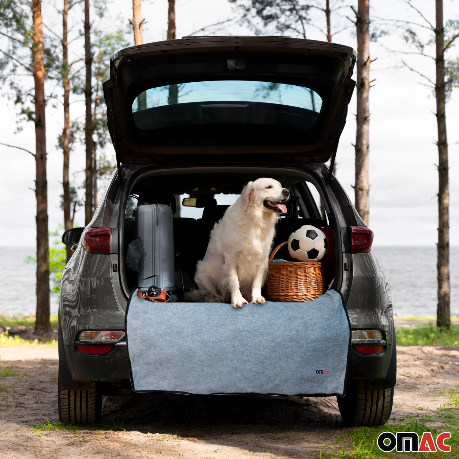 Rear Bumper Protector Trunk Mat Fabric Pet Cargo Liner Truck Car Auto Grey - Image 2