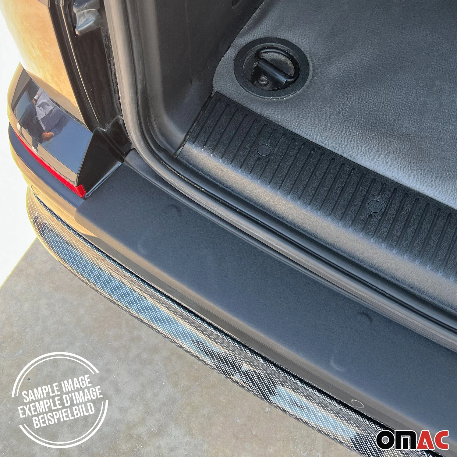 2012-2015 Honda Civic Rear Bumper Sill Cover Protector Guard ABS Black 1Pc - Image 5