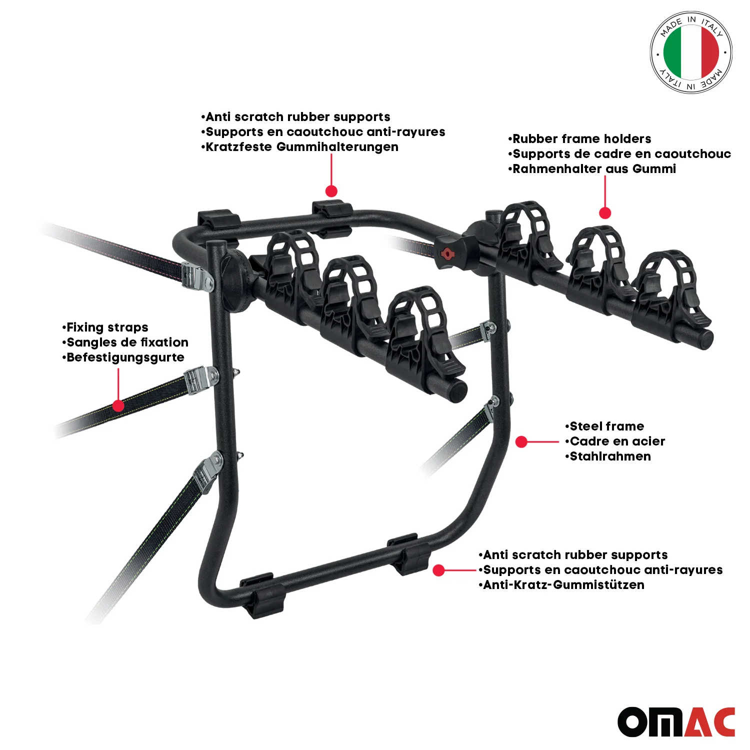 2011-2017 Nissan Juke Bike Racks 3 Bike Carrier Hitch Mount Steel Black - Image 2
