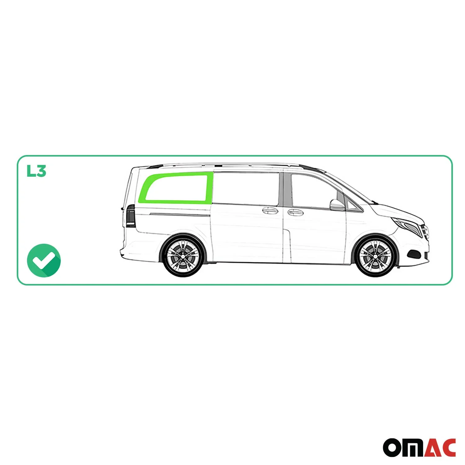 2016-2024 Mercedes Metris Window Glass Right Side Rear Black L3 Long - Image 3