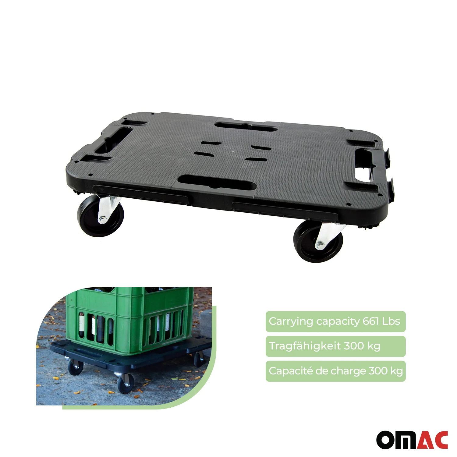 Rolling Board Furniture Dolly Transporter 661 lbs Furniture Mover Step Plate - Image 6