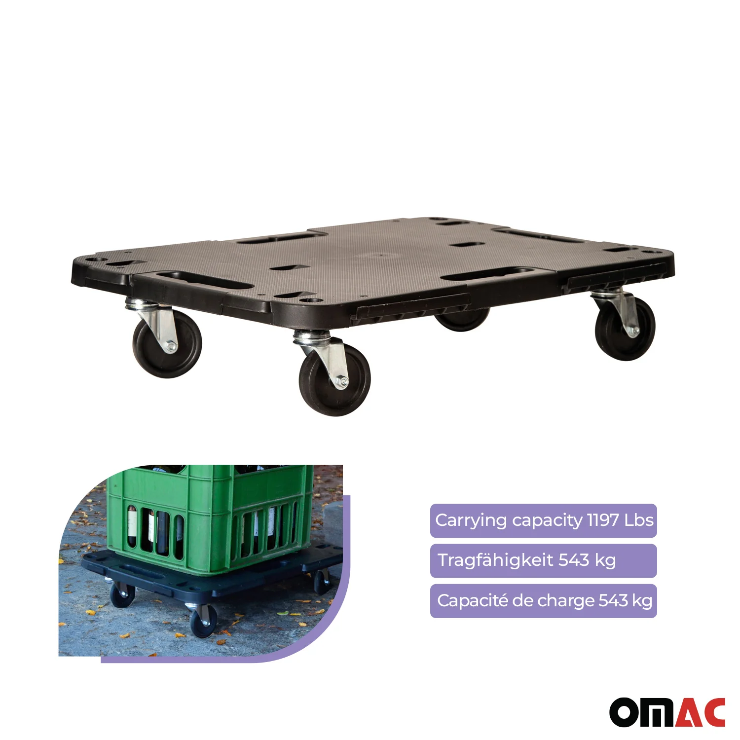 Rolling Board Transport Dolly Furniture 1197 lbs Furniture Mover Step Plate - Image 7