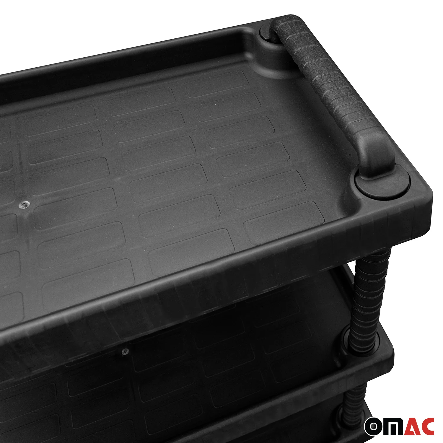 Rolling Cart 3 Tiers Wheels Trolley Workshop Cart Assembly Cart Black 88 lbs - Image 9