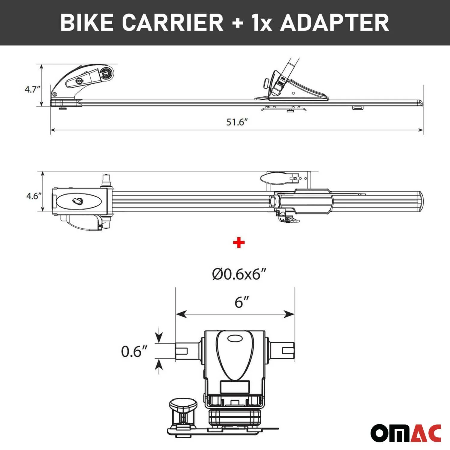 Roof Bicycle Rack Bike Carrier Alu. Upright With Optional 0,6x6 inch Fork Kit - Image 7
