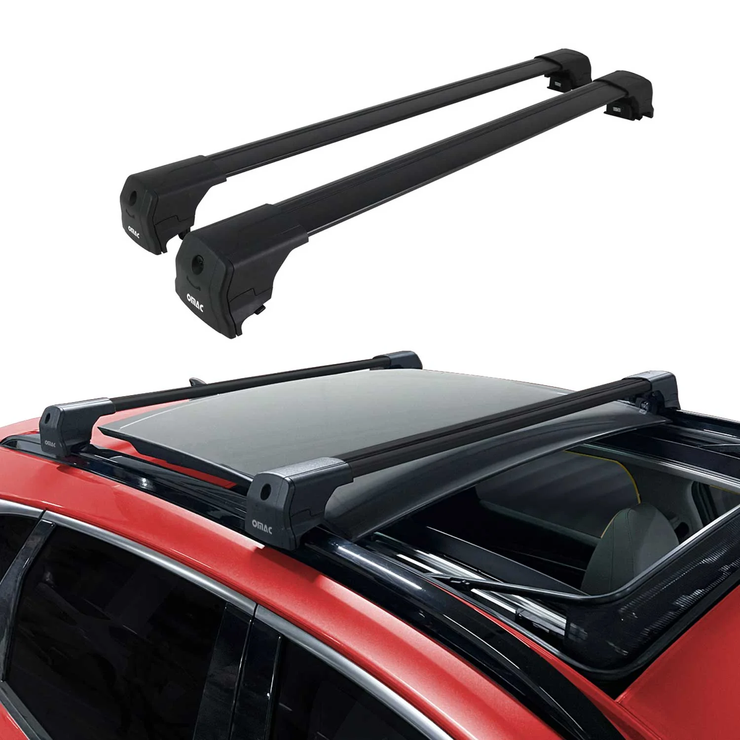 2014-2018 BMW X5 F15 F85 Roof Rack Cross Bars Black - Image 2