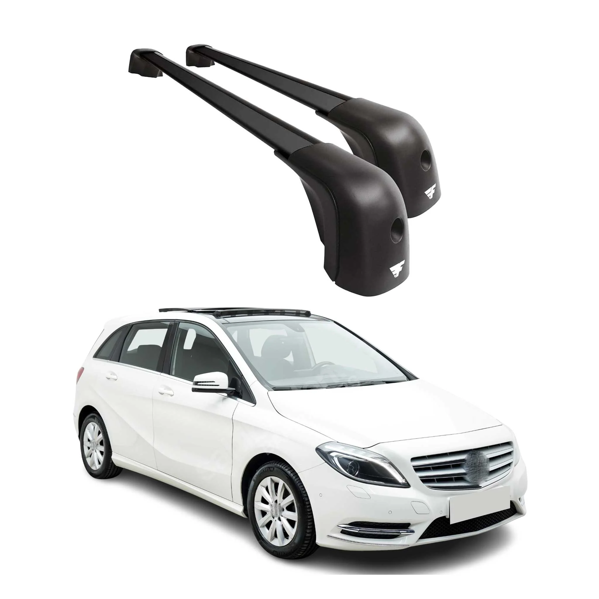 2012-2024 Mercedes B Class W246 W247 Roof Racks Cross Bars Black