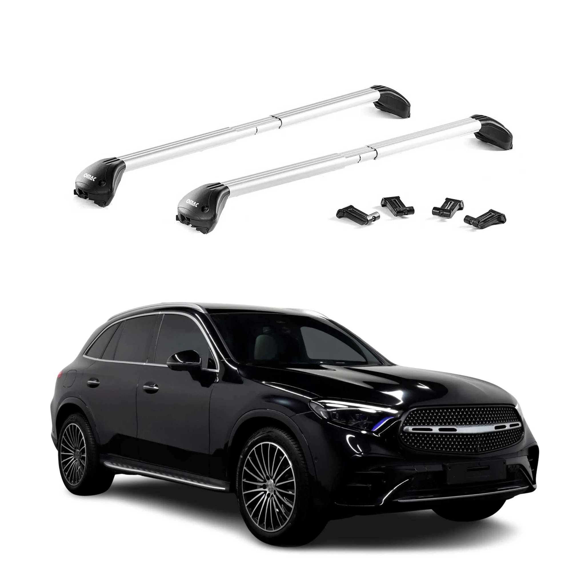 Roof Rack Cross Bars Carrier for Mercedes GLC Class X254 2023-2026 Alu Silver 2x