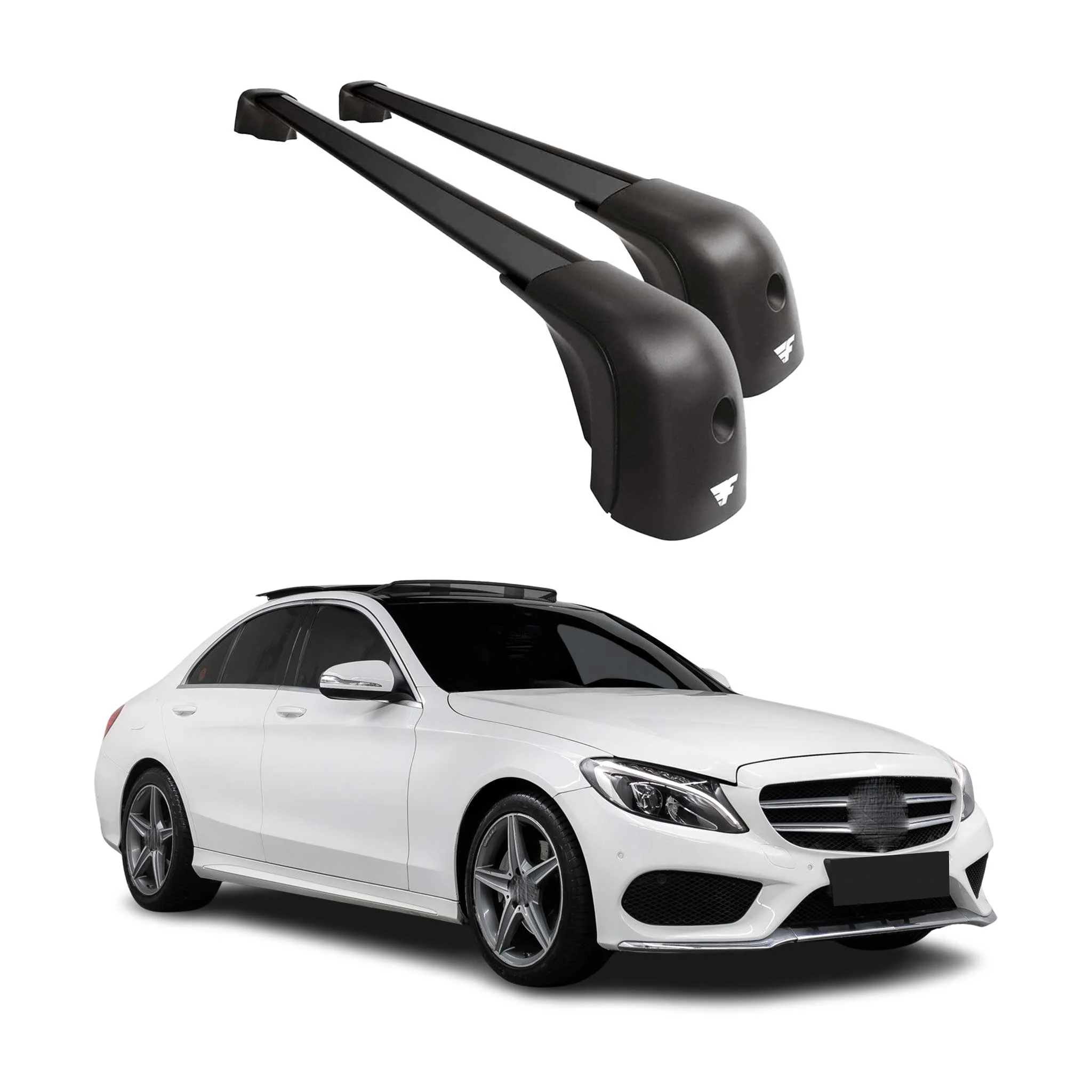 2015-2021 Mercedes C Class W205 Sedan OE Style Roof Racks Cross Bars Black