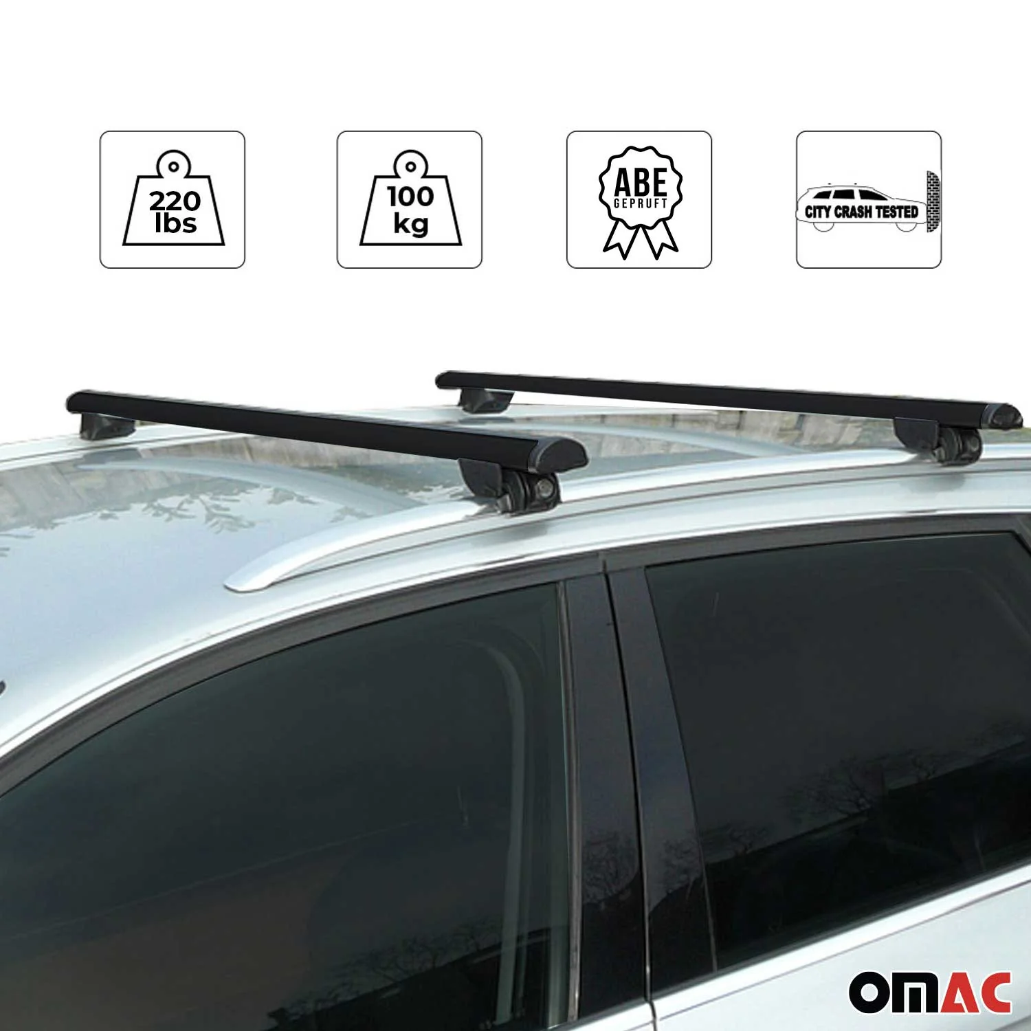 2015-2019 BMW X6 F16 Roof Rack Cross Bars Black - Image 3