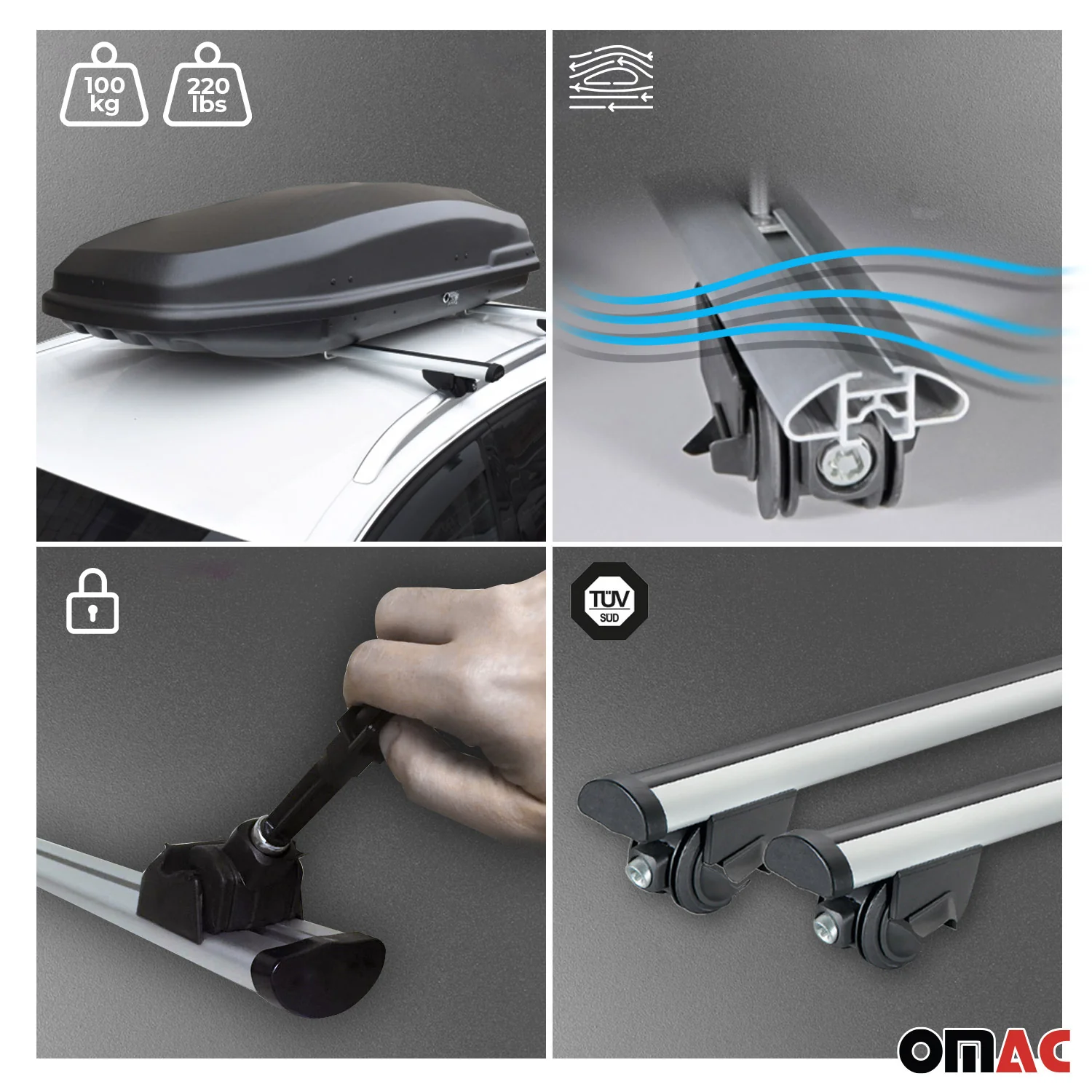 2020-2026 Ford Escape Roof Rack Cross Bars Silver - Image 6