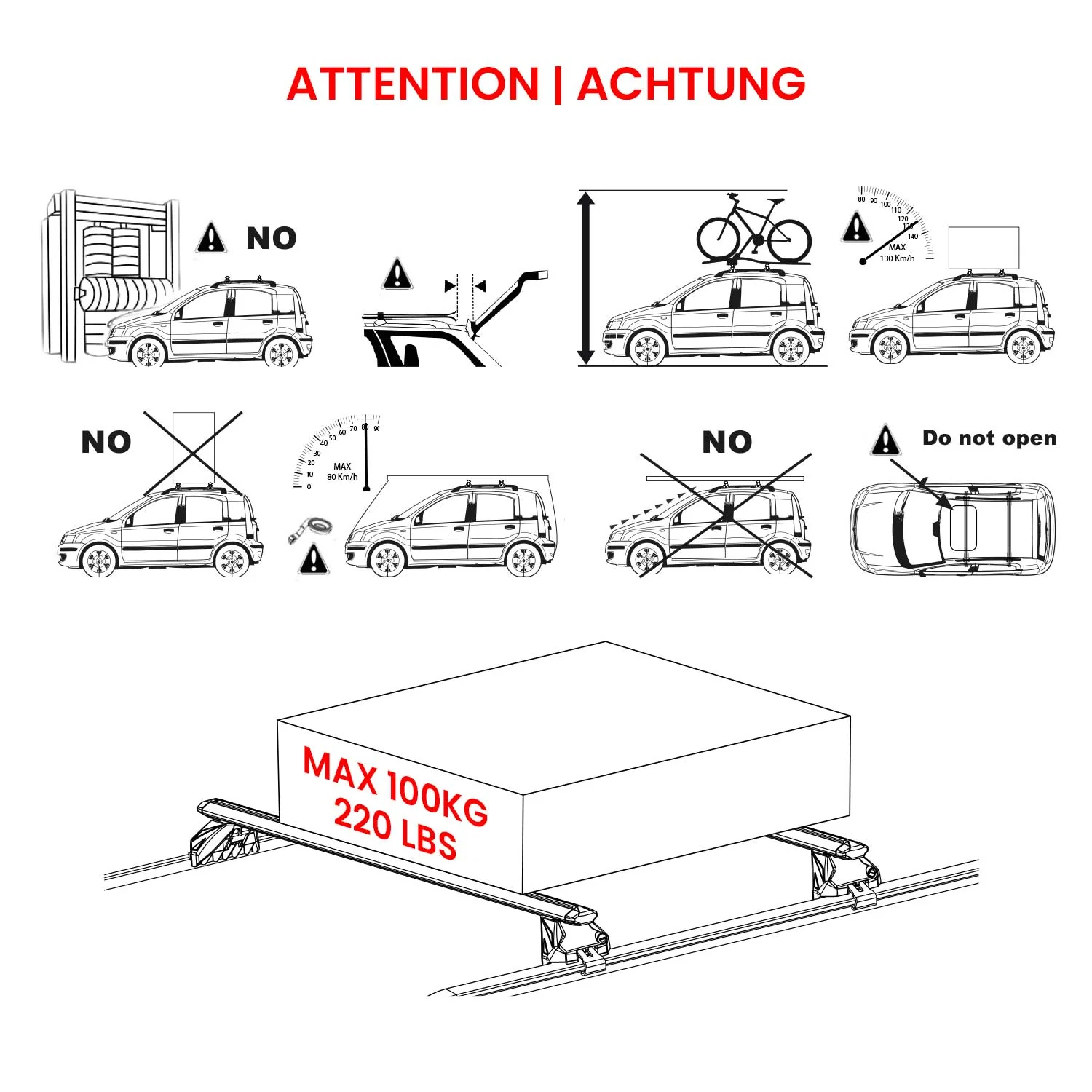 Roof Rack Cross Bars for Mini Clubman F54 2016-2024 Aluminium Grey 2 Pcs - Image 7