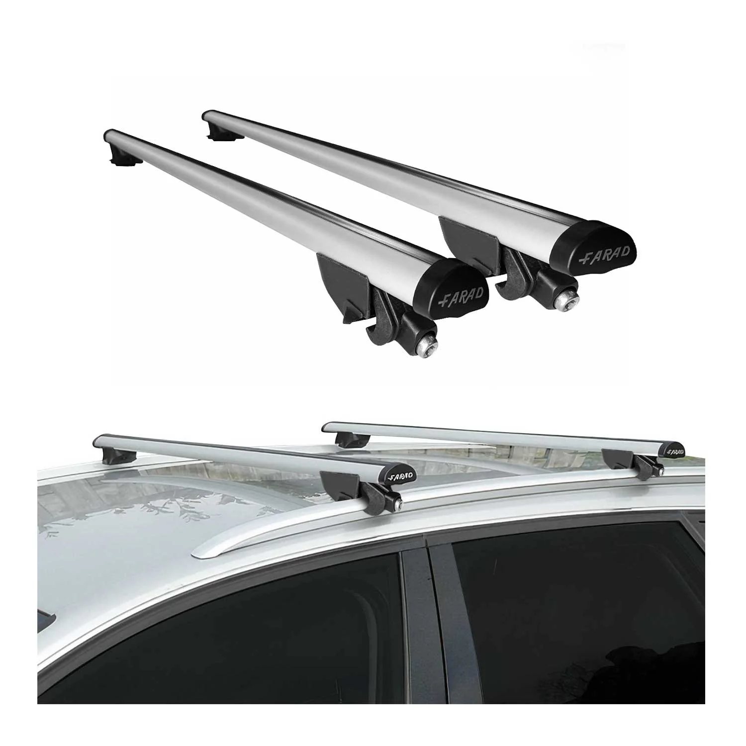 2020-2023 Volvo V60 Roof Rack Cross Bars Silver - Image 2