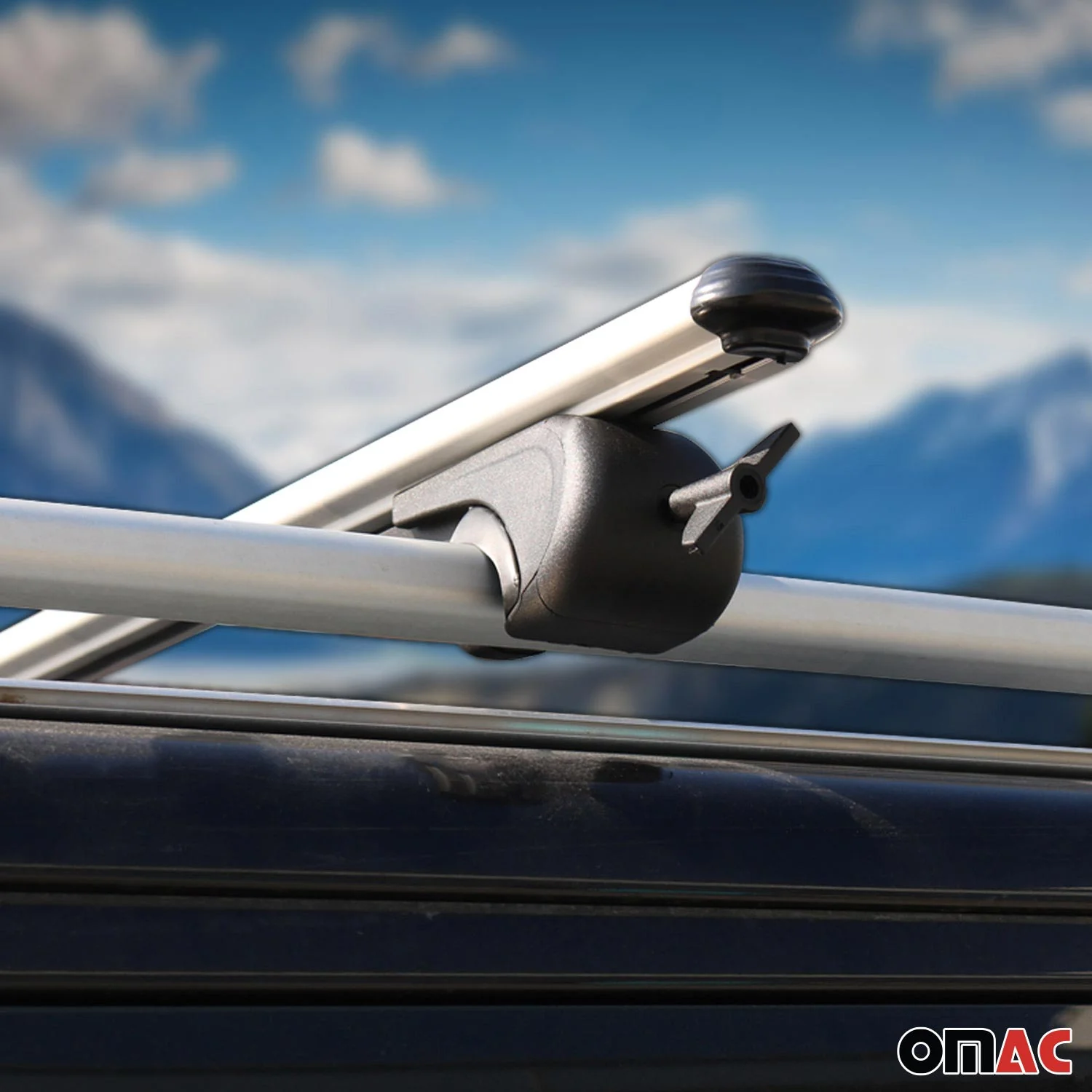 Roof Rack Raised Rail Cross Bars Carrier Lockable Universal 54" 2 Pcs Alu Silver - Image 8