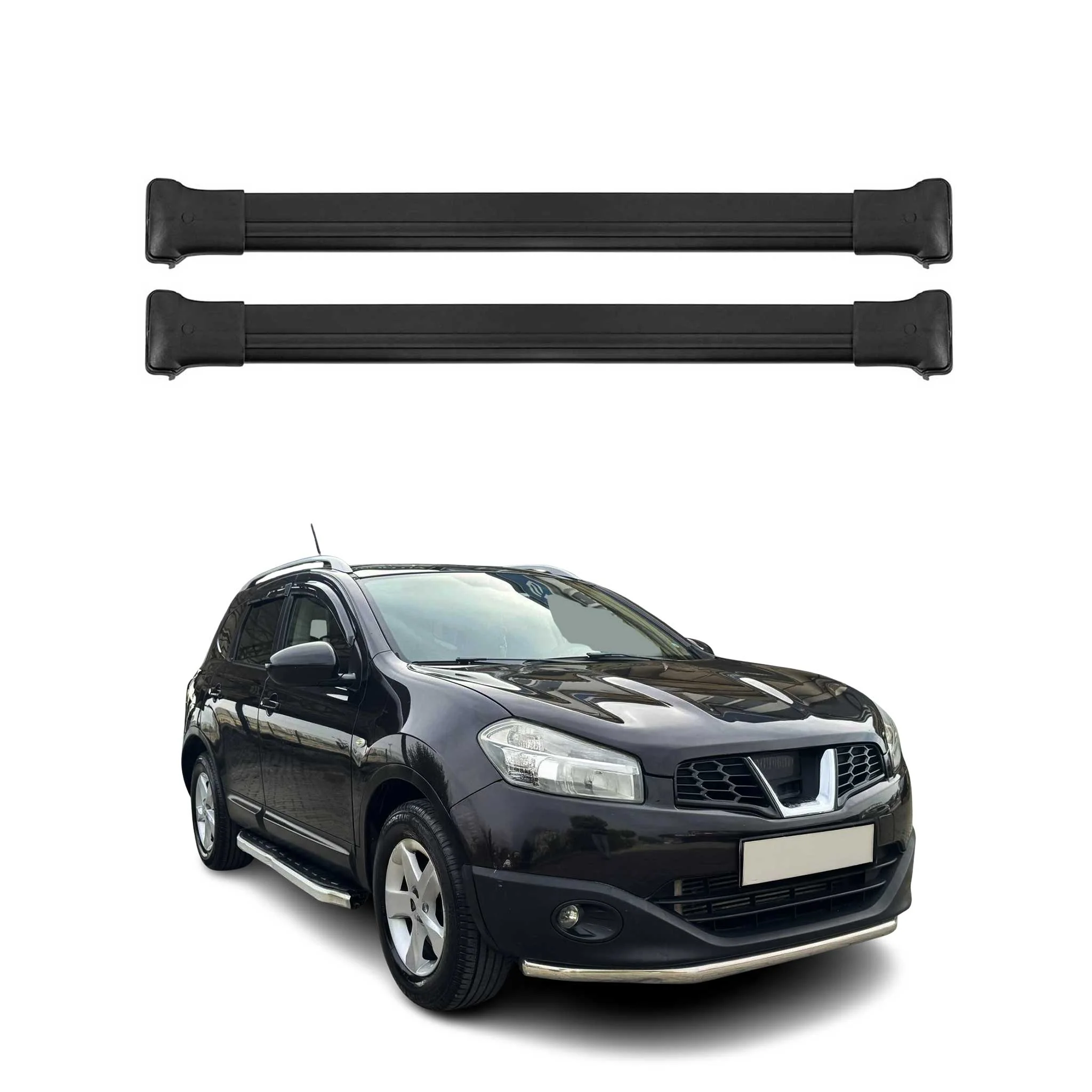 2007-2014 Nissan Qashqai Roof Rack Cross Bars Black