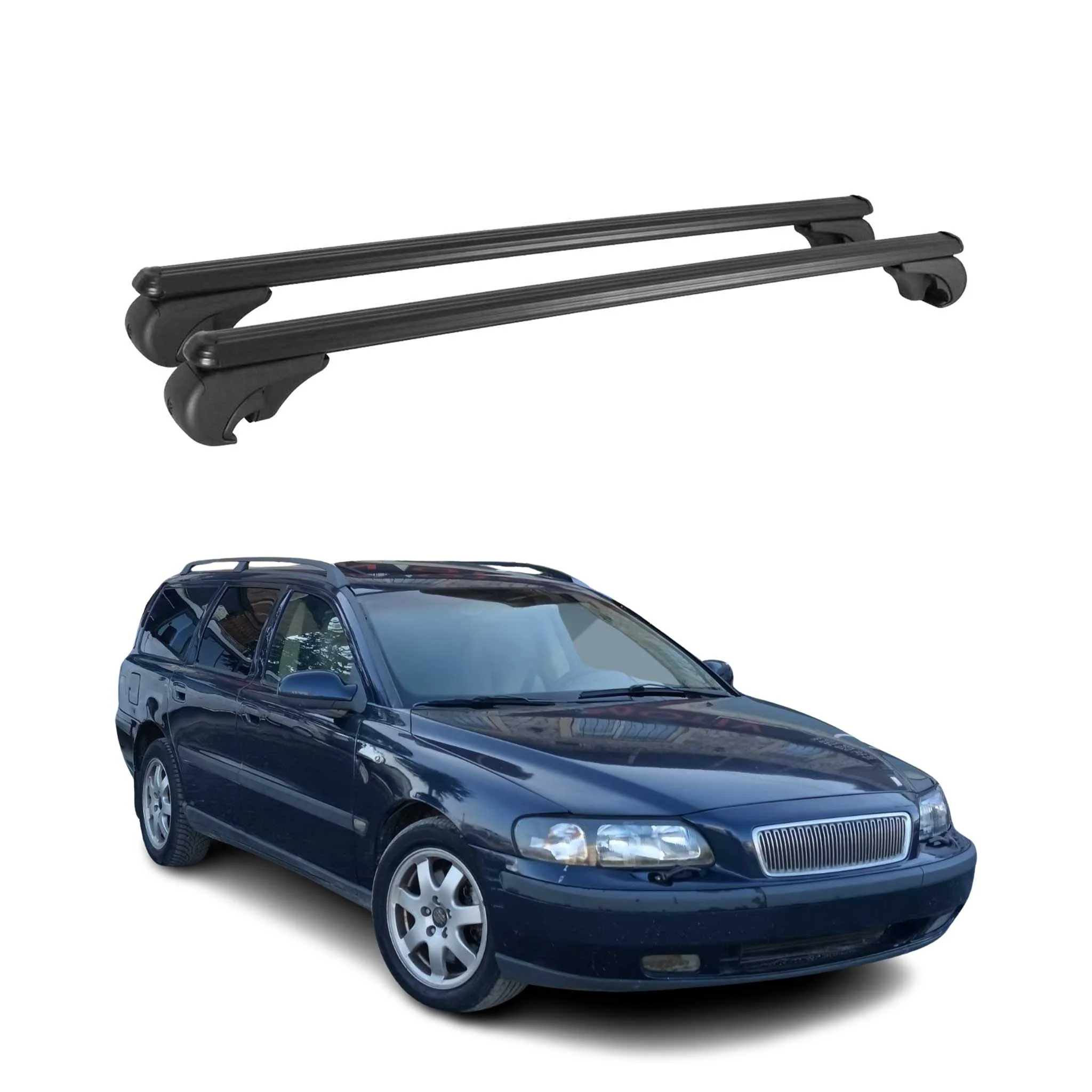 1998-2000 Volvo XC70 Roof Rack Cross Bars Black